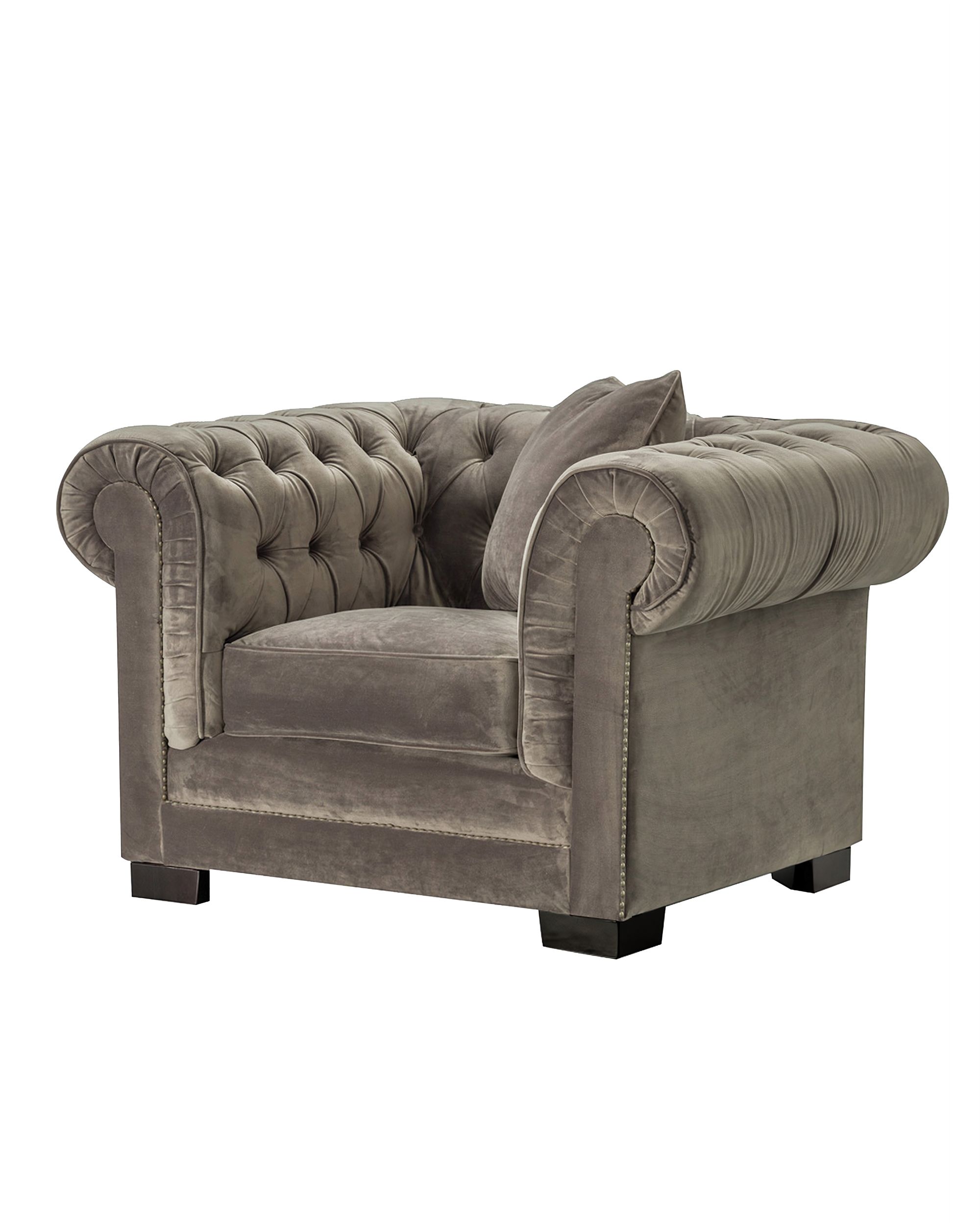 Fotoliu Chesterfield Classic Velvet Grey 118x96x77cm