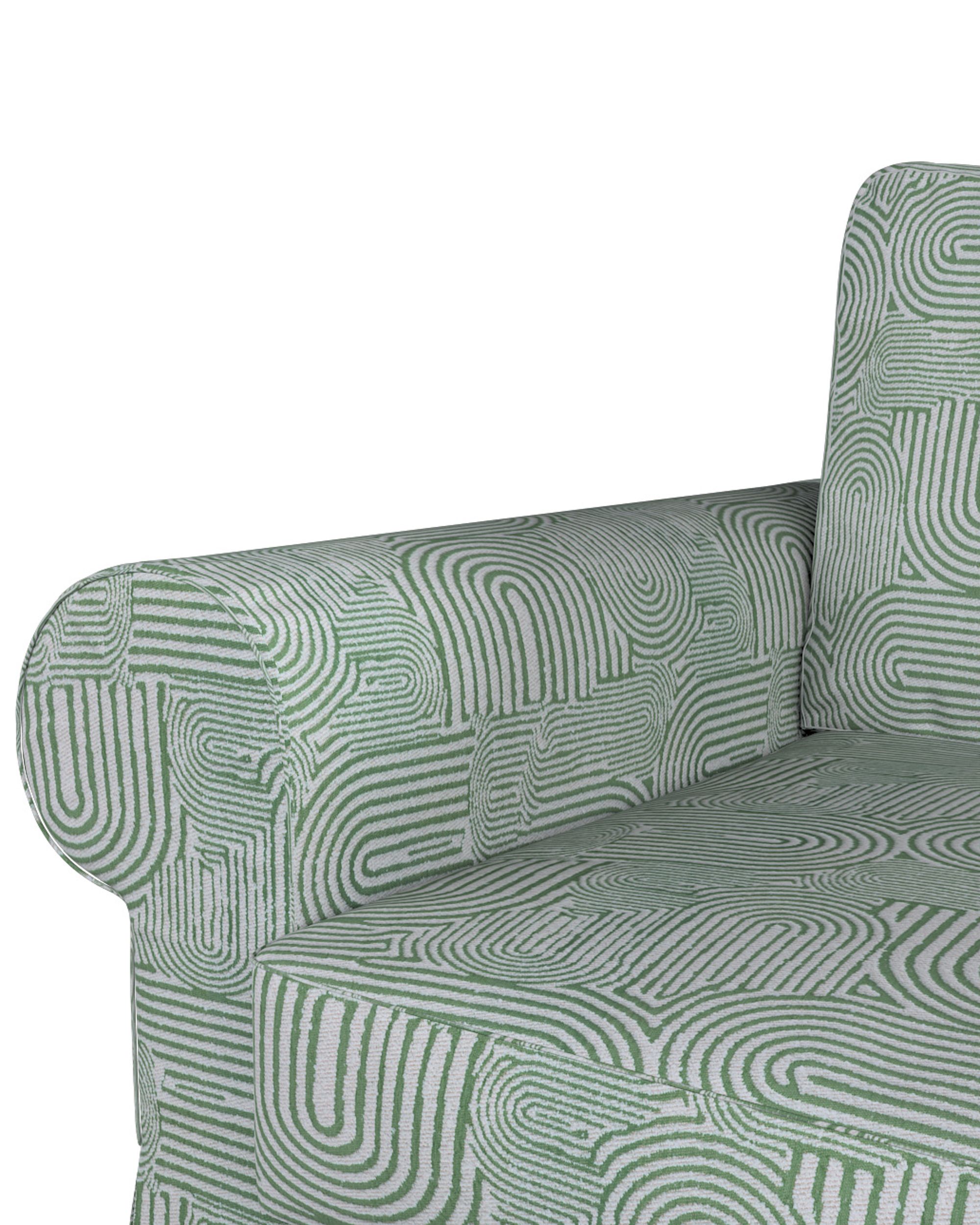Husa canapea extensibila cu sezlong Backabro culoare verde Țesătură împletitură, cu model (hover)