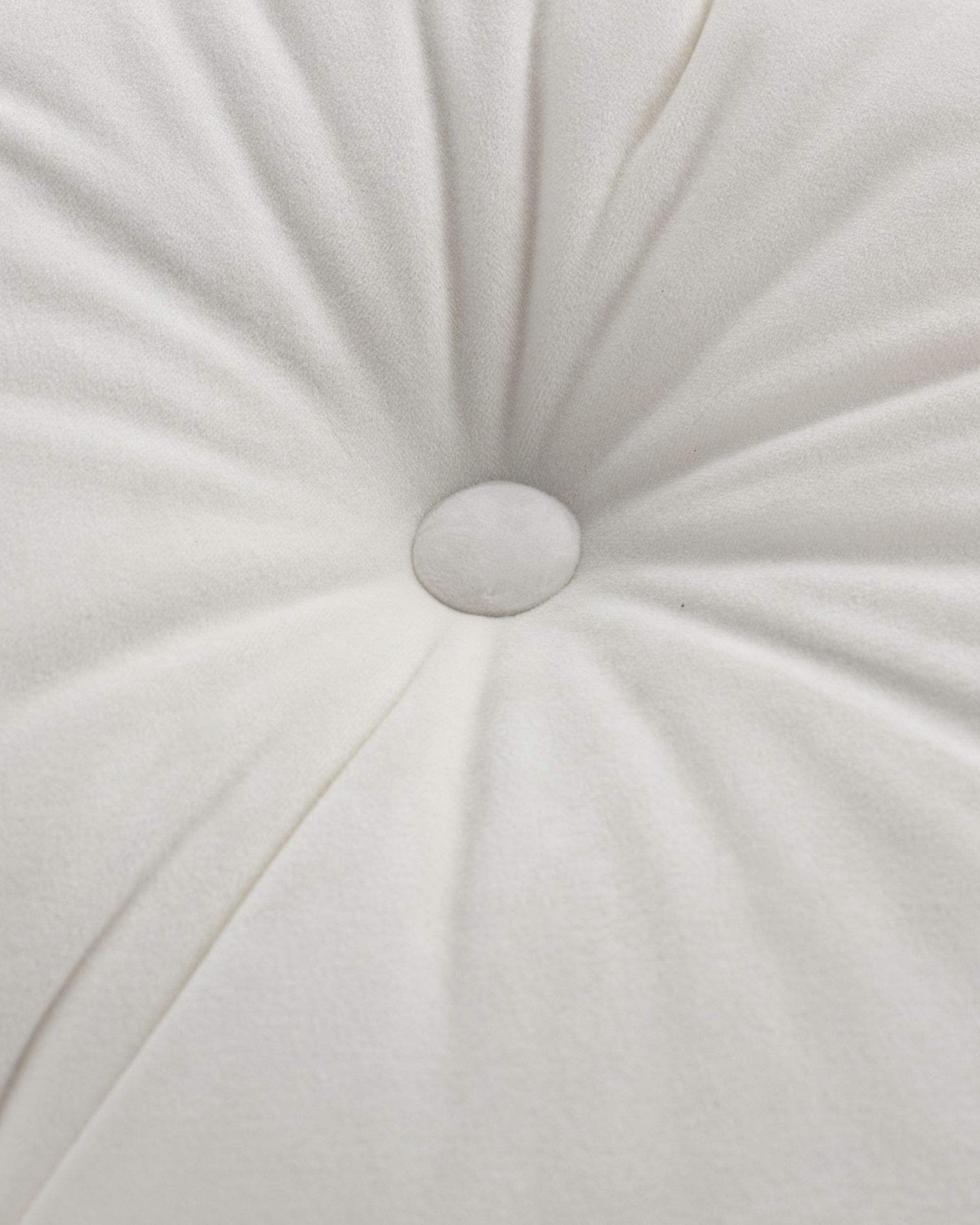 Pernă pătrată Velvet cu nasture culoare crem Țesătură gloss, catifea (hover)