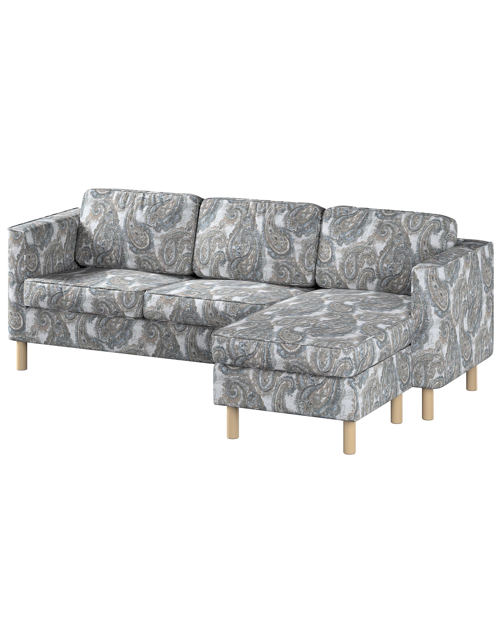 Huse canapea Pärup 3 locuri cu chaise longue culoare multicolor Țesătură împletitură, cu model