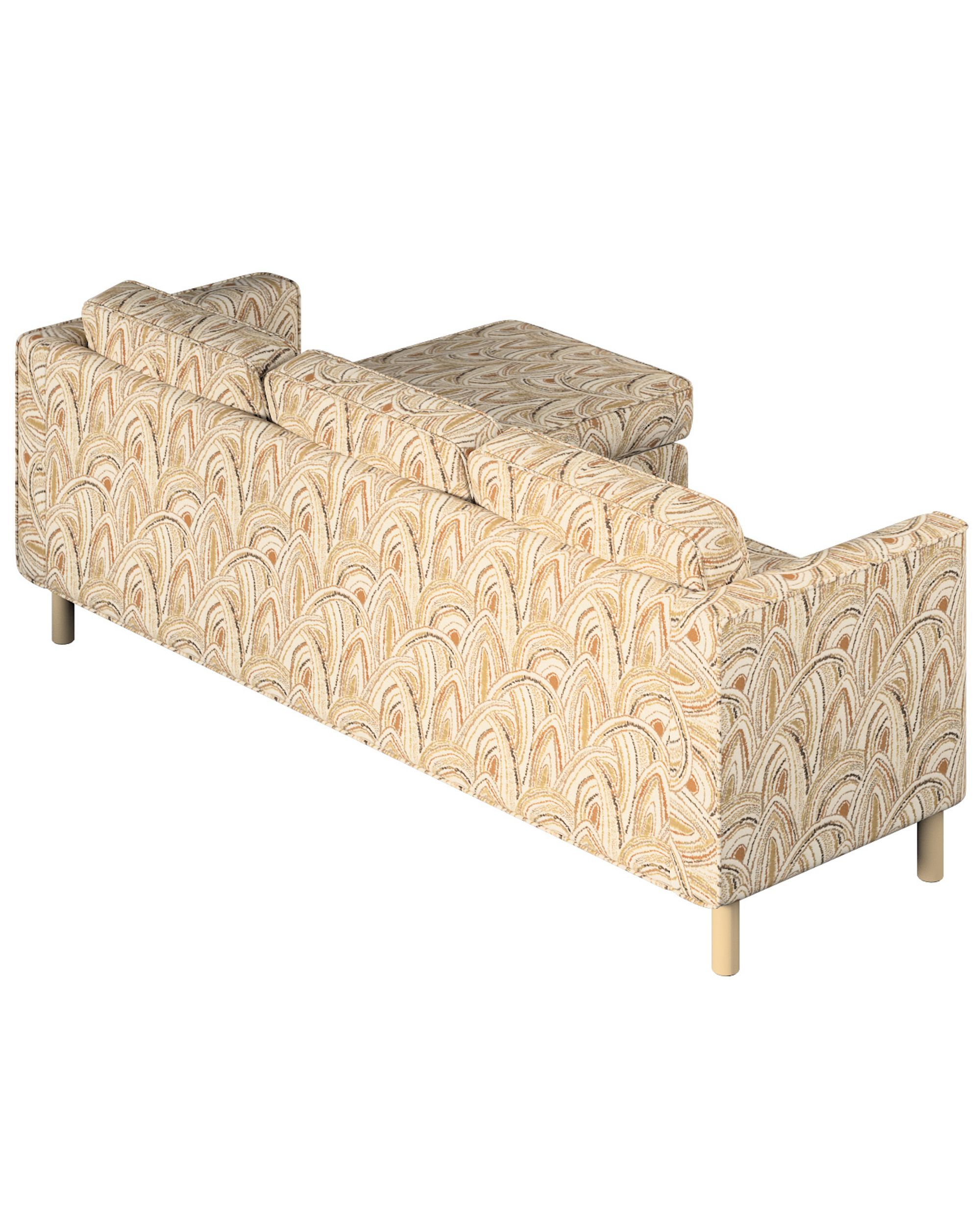 Huse canapea Pärup 3 locuri cu chaise longue culoare bej Țesătură împletitură, cu model (hover)