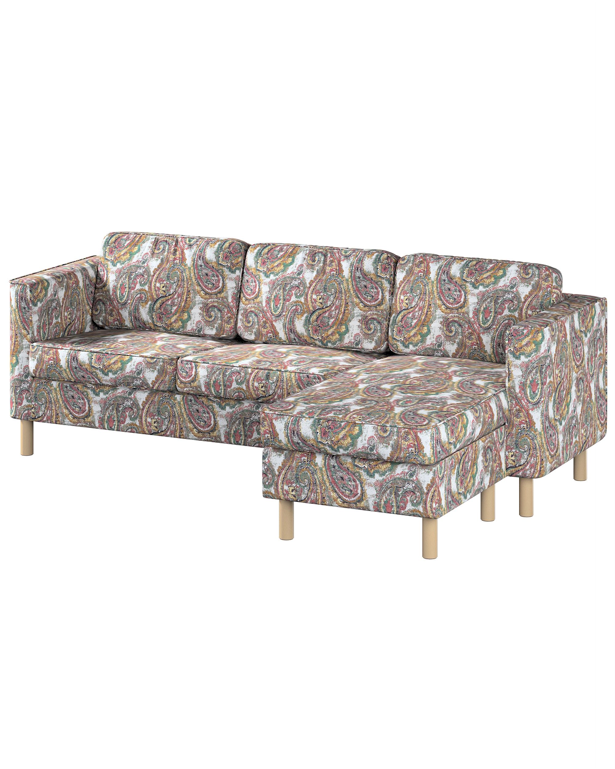 Huse canapea Pärup 3 locuri cu chaise longue culoare multicolor Țesătură împletitură, cu model