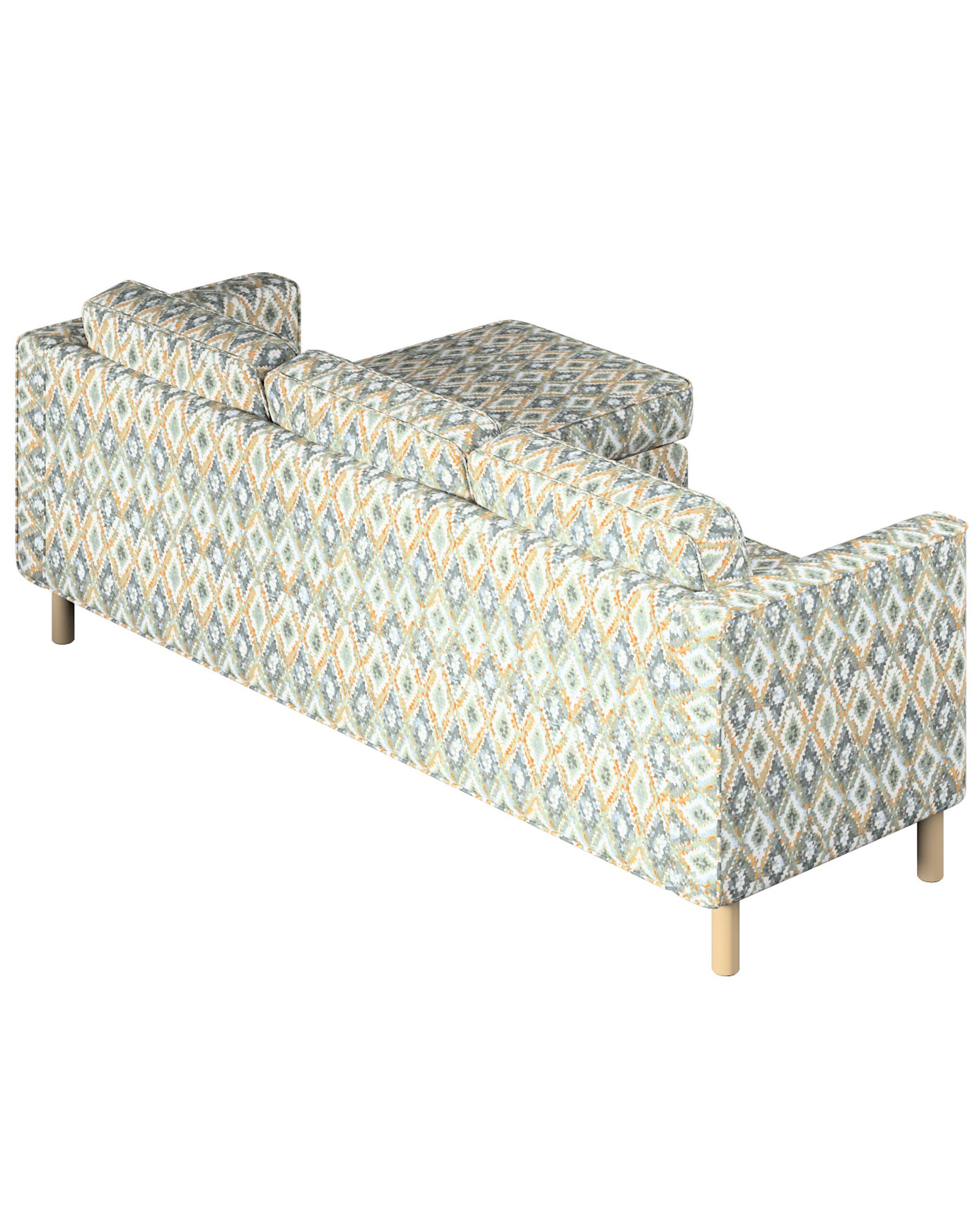Huse canapea Pärup 3 locuri cu chaise longue culoare albastru Țesătură împletitură, cu model (hover)
