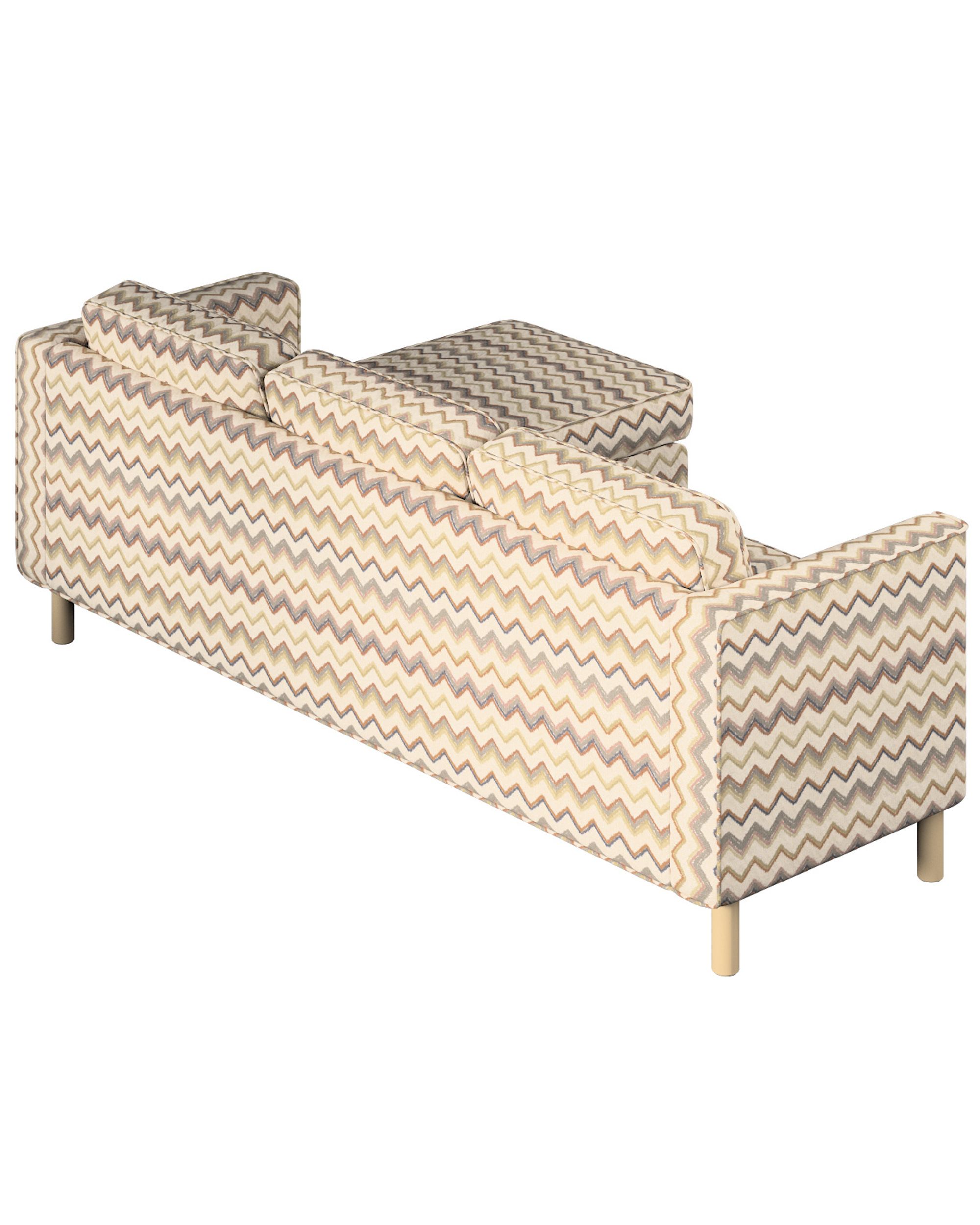 Huse canapea Pärup 3 locuri cu chaise longue culoare bej Țesătură împletitură, cu model (hover)