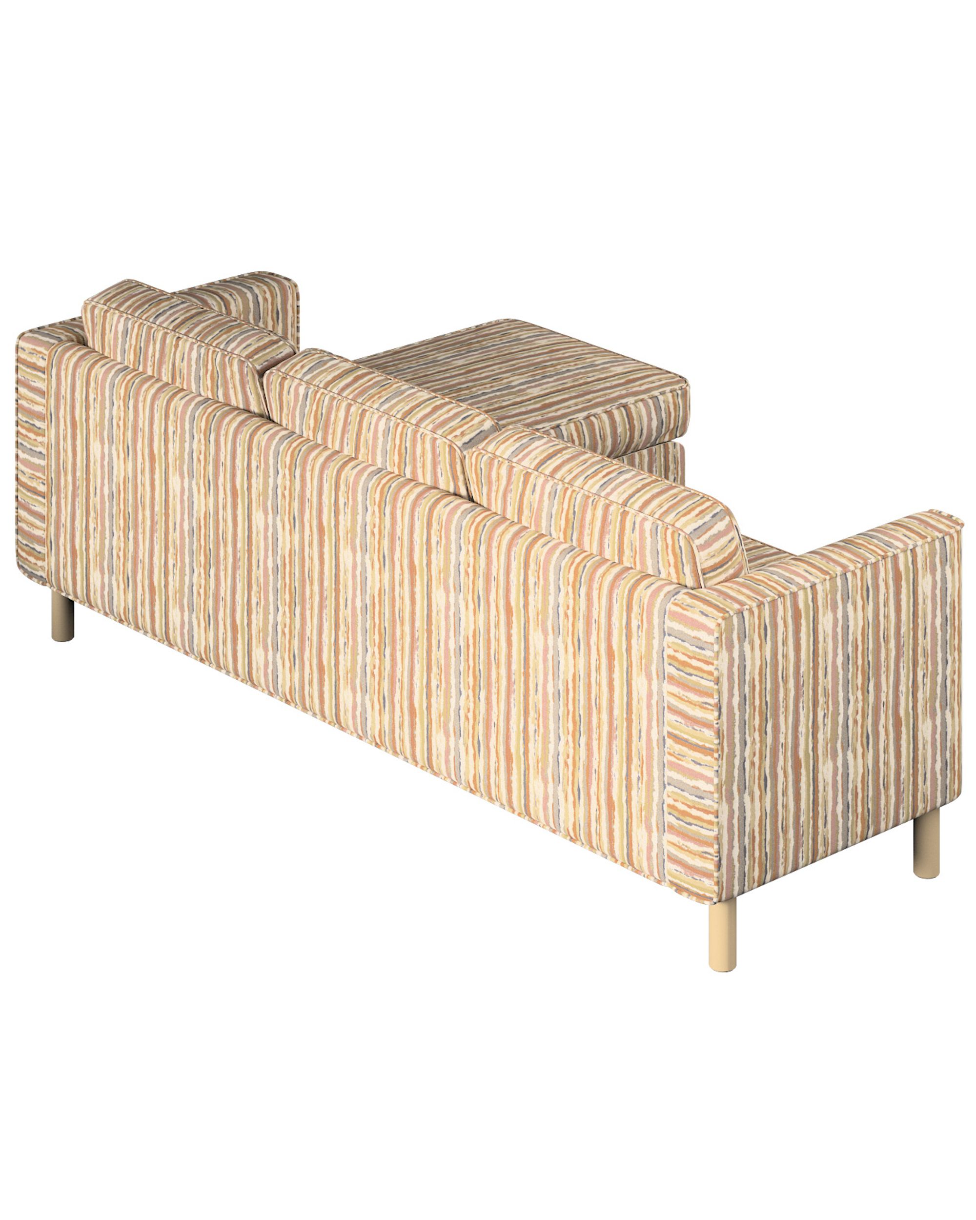 Huse canapea Pärup 3 locuri cu chaise longue culoare bej Țesătură împletitură, cu model (hover)