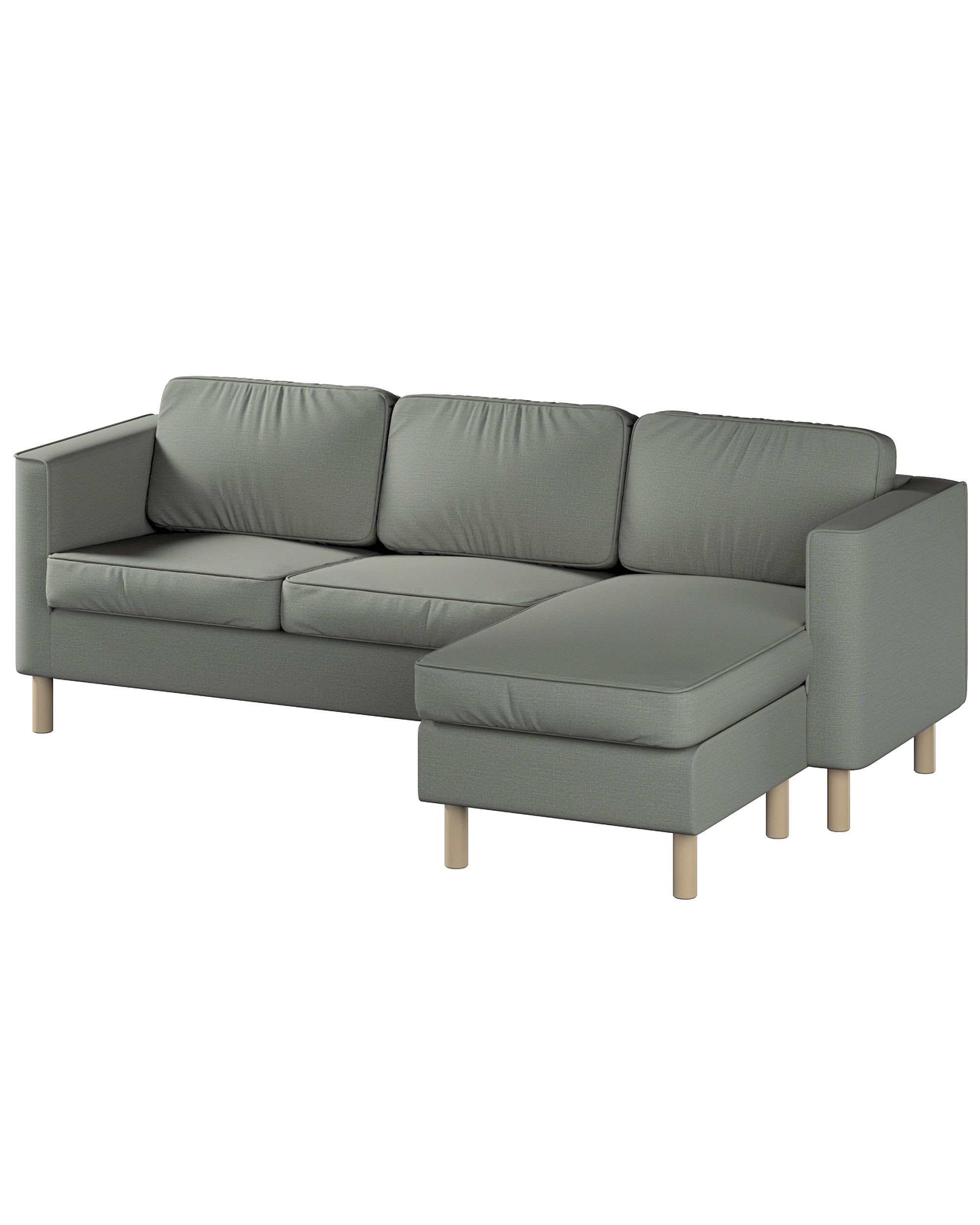 Huse canapea Pärup 3 locuri cu chaise longue culoare gri Țesătură împletitură