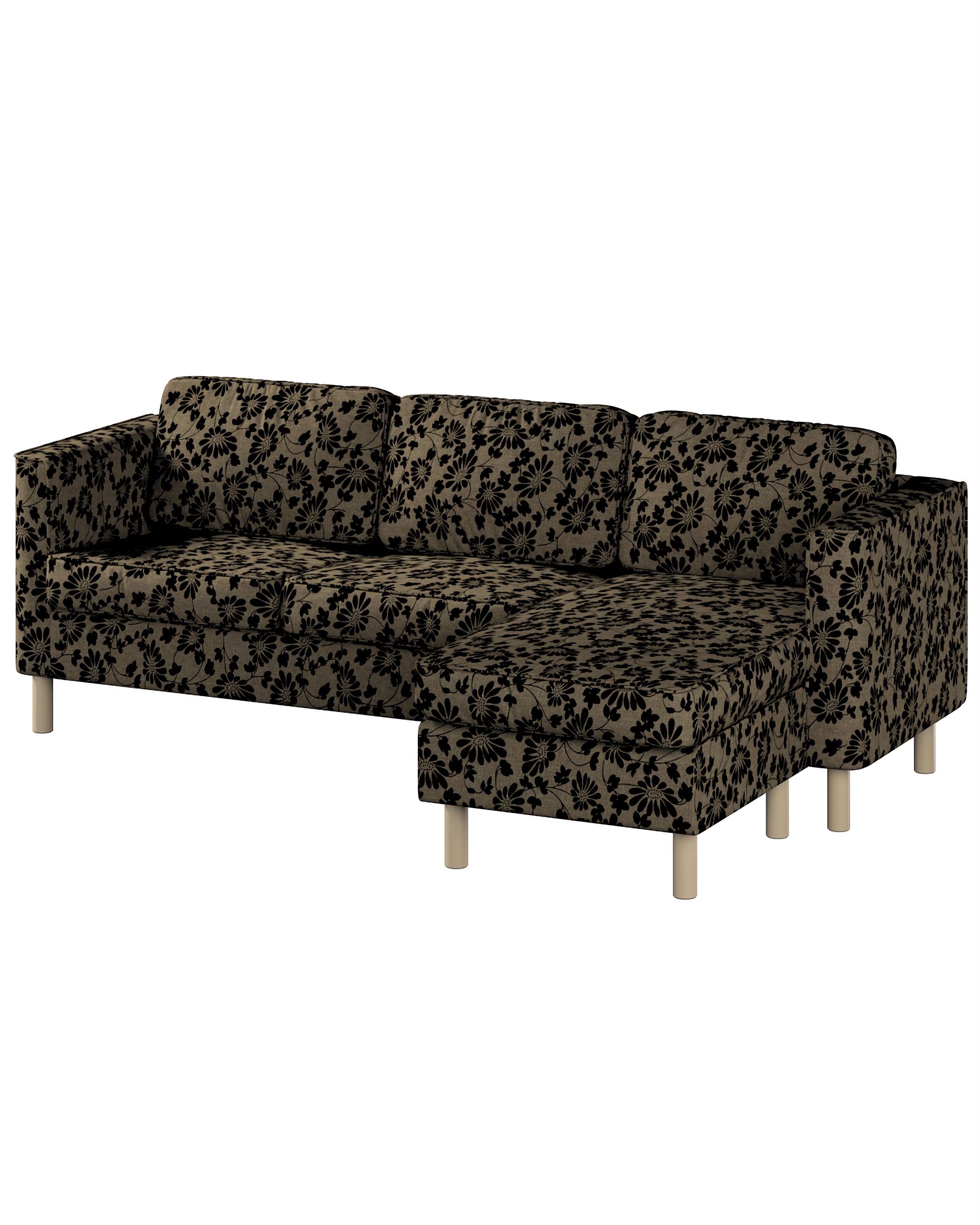 Huse canapea Pärup 3 locuri cu chaise longue culoare bej Țesătură împletitură, cu model