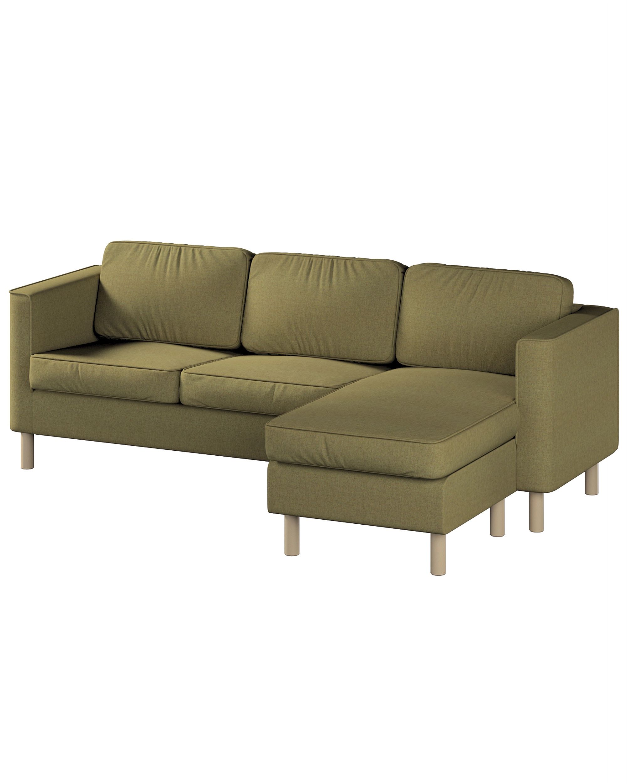 Huse canapea Pärup 3 locuri cu chaise longue culoare verde Țesătură împletitură