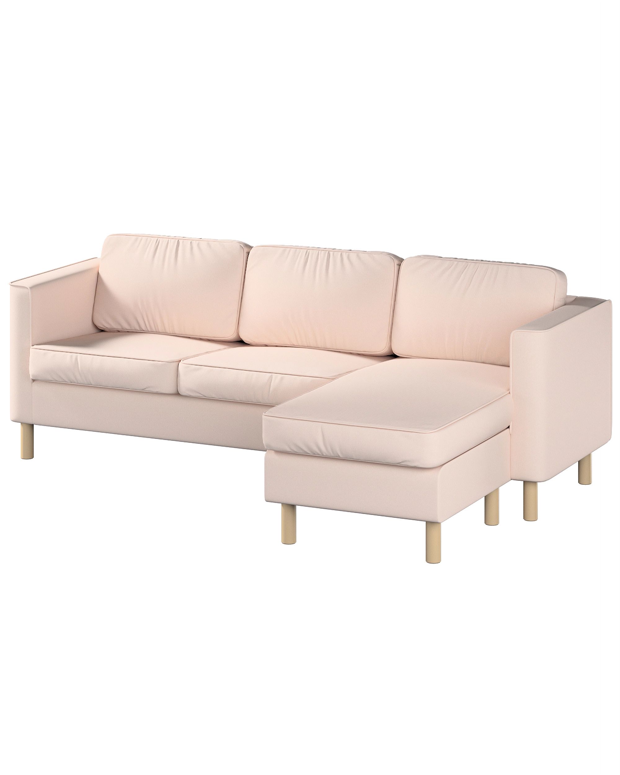 Huse canapea Pärup 3 locuri cu chaise longue culoare roz Țesătură împletitură