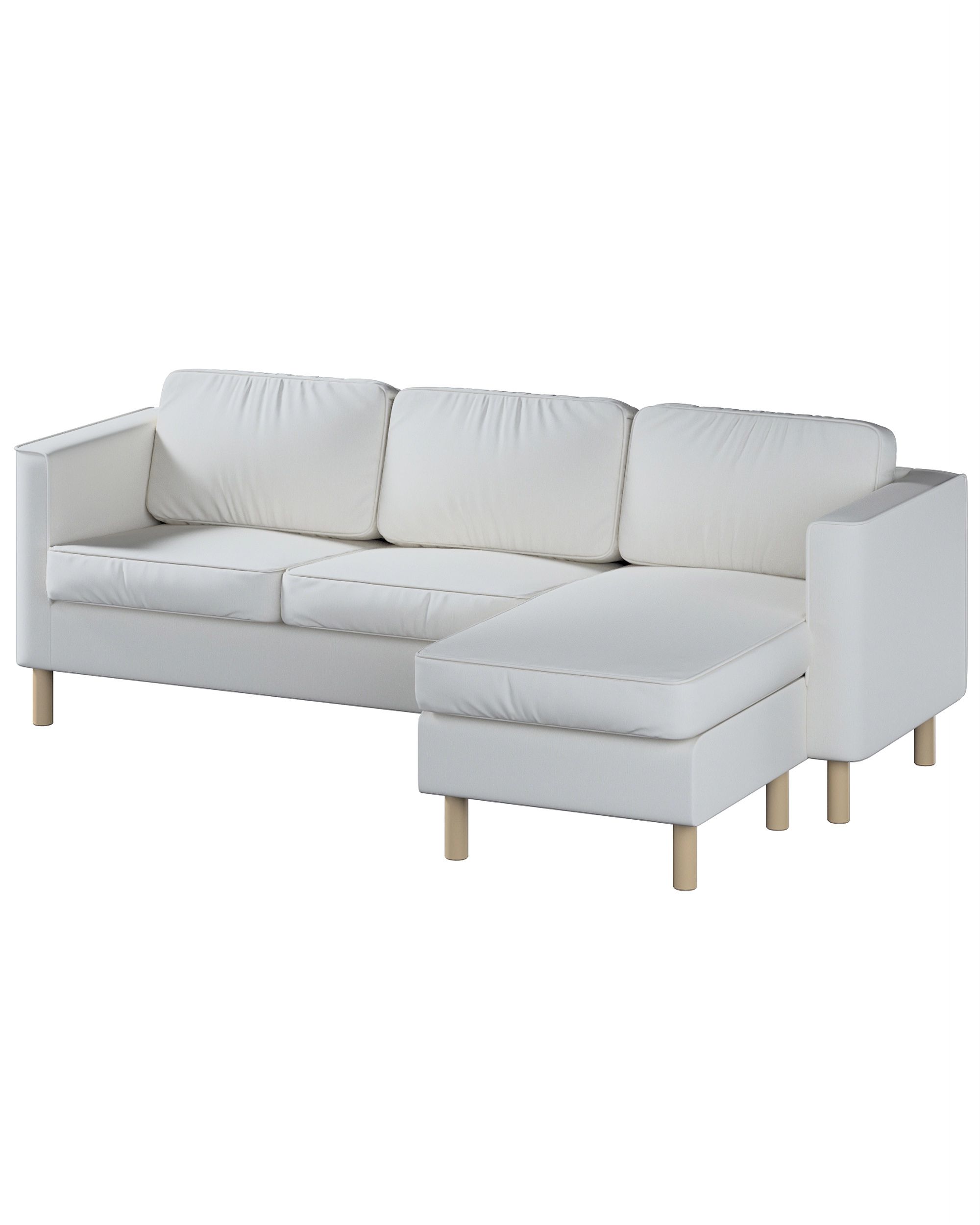 Huse canapea Pärup 3 locuri cu chaise longue culoare crem Țesătură împletitură