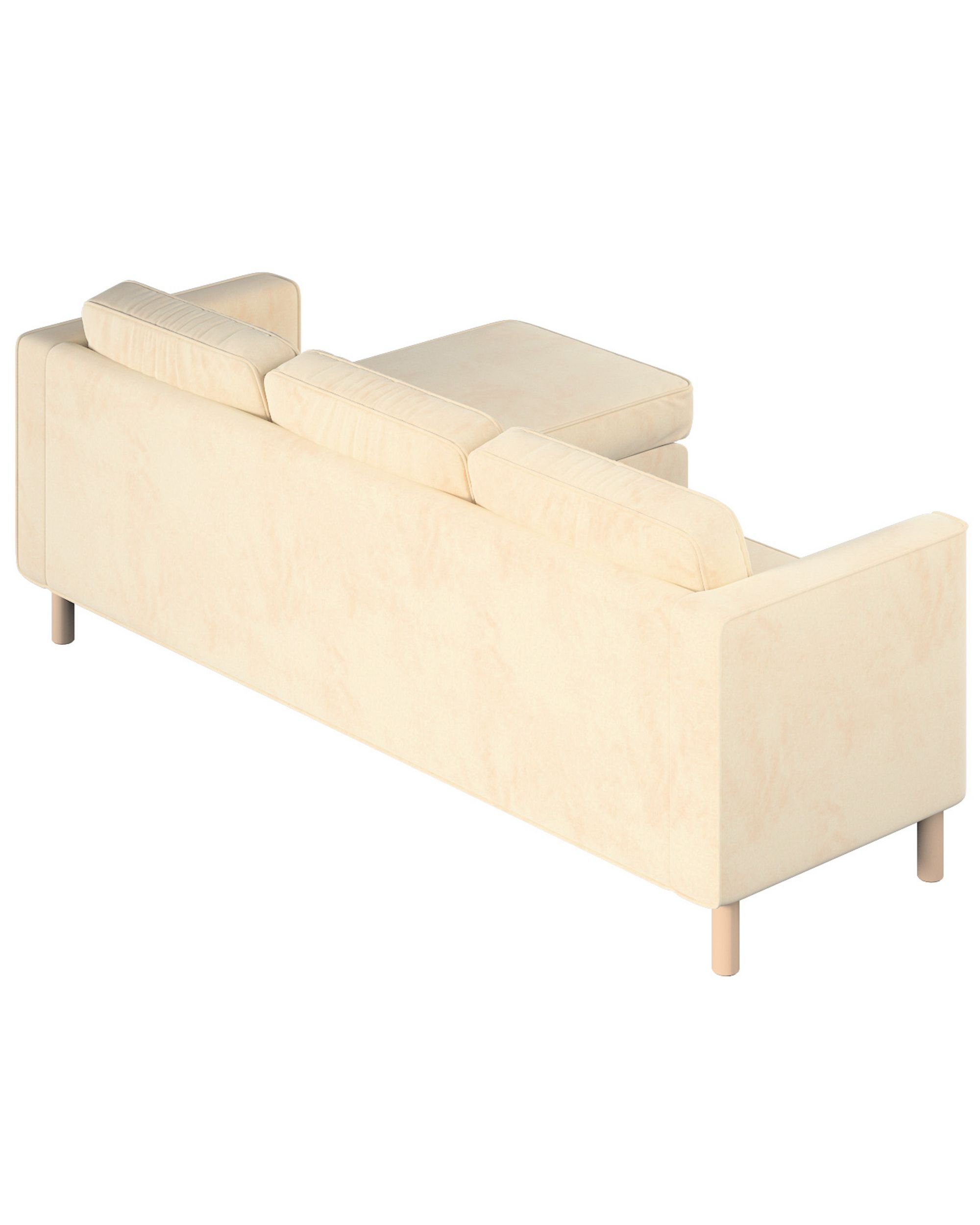 Huse canapea Pärup 3 locuri cu chaise longue culoare ecru Țesătură gloss, catifea (hover)