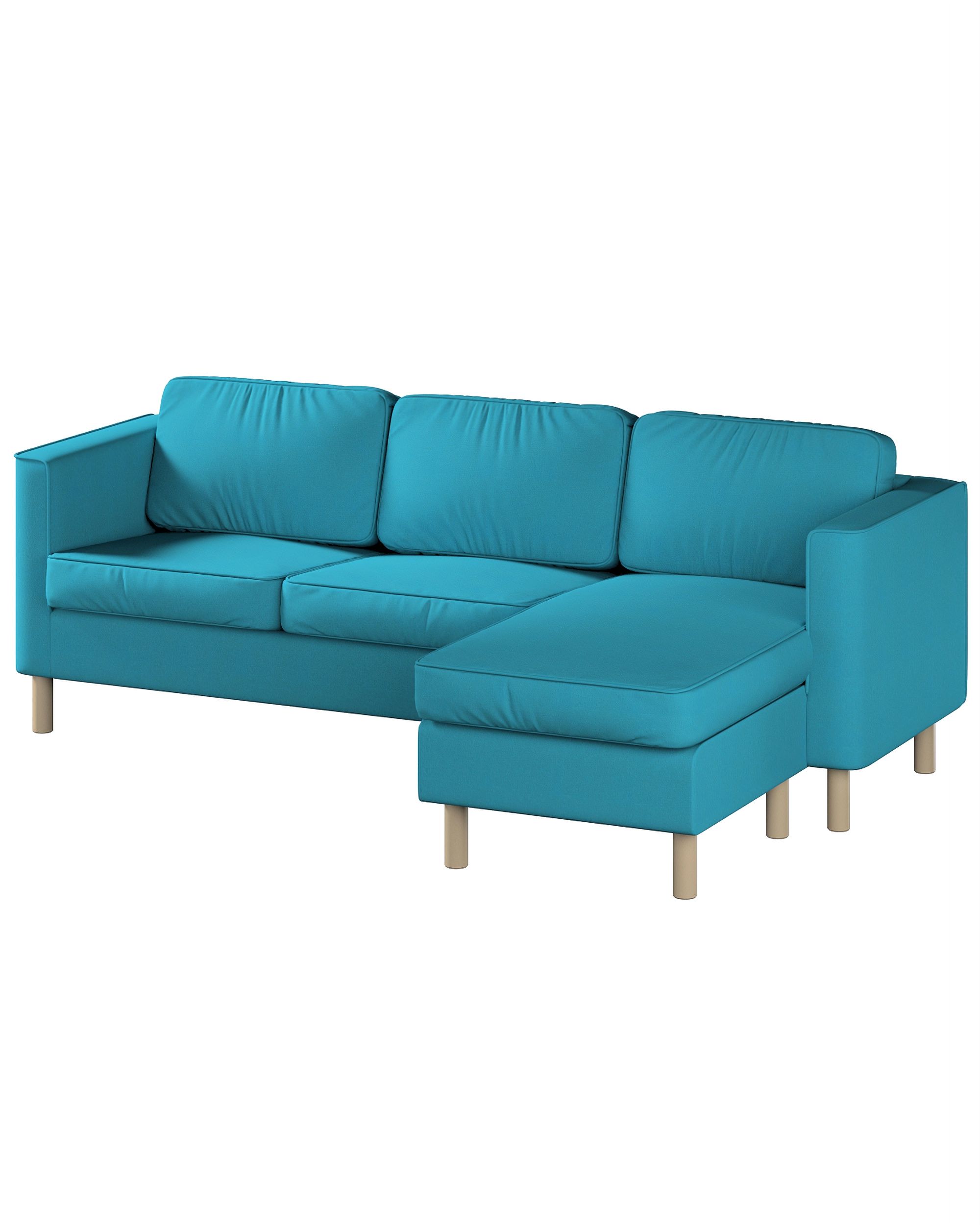 Huse canapea Pärup 3 locuri cu chaise longue culoare albastru Țesătură împletitură