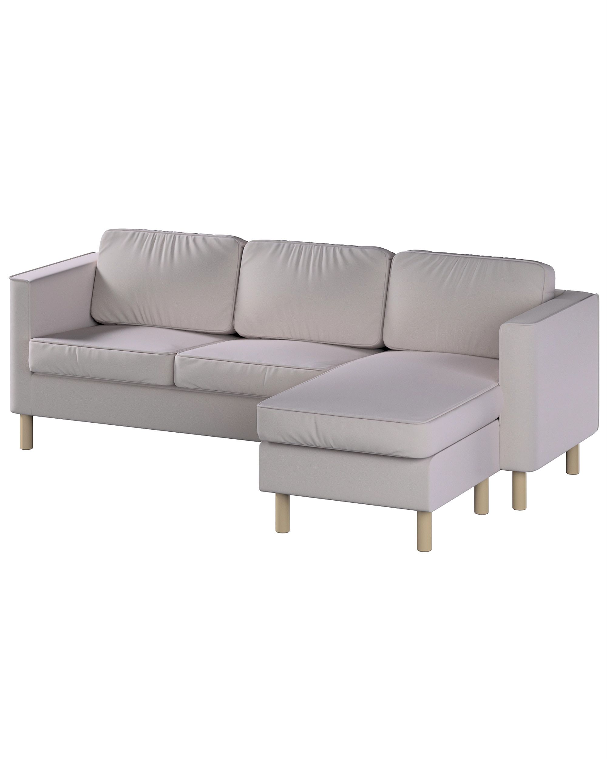 Huse canapea Pärup 3 locuri cu chaise longue culoare bej Țesătură catifea