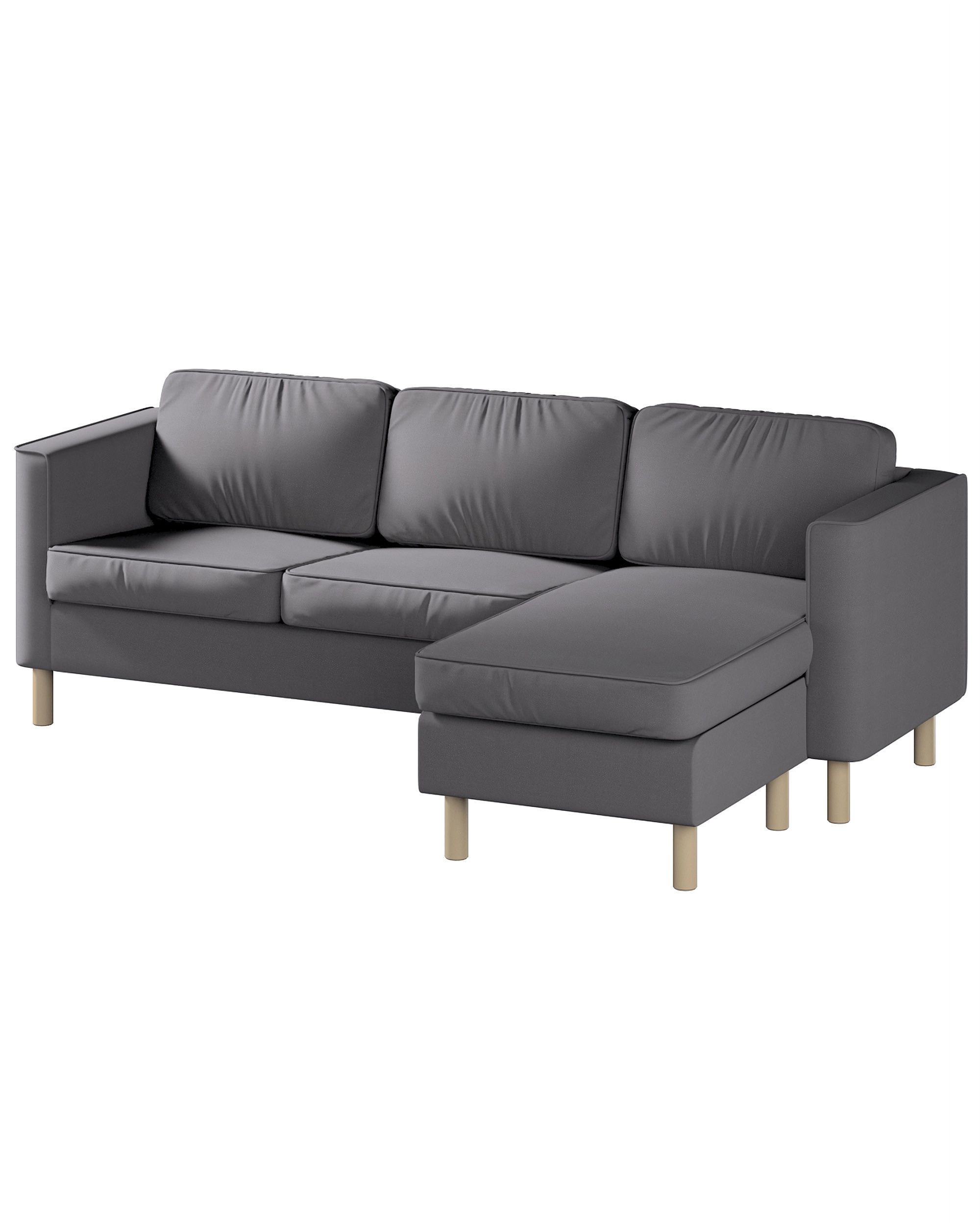 Huse canapea Pärup 3 locuri cu chaise longue culoare maro Țesătură catifea