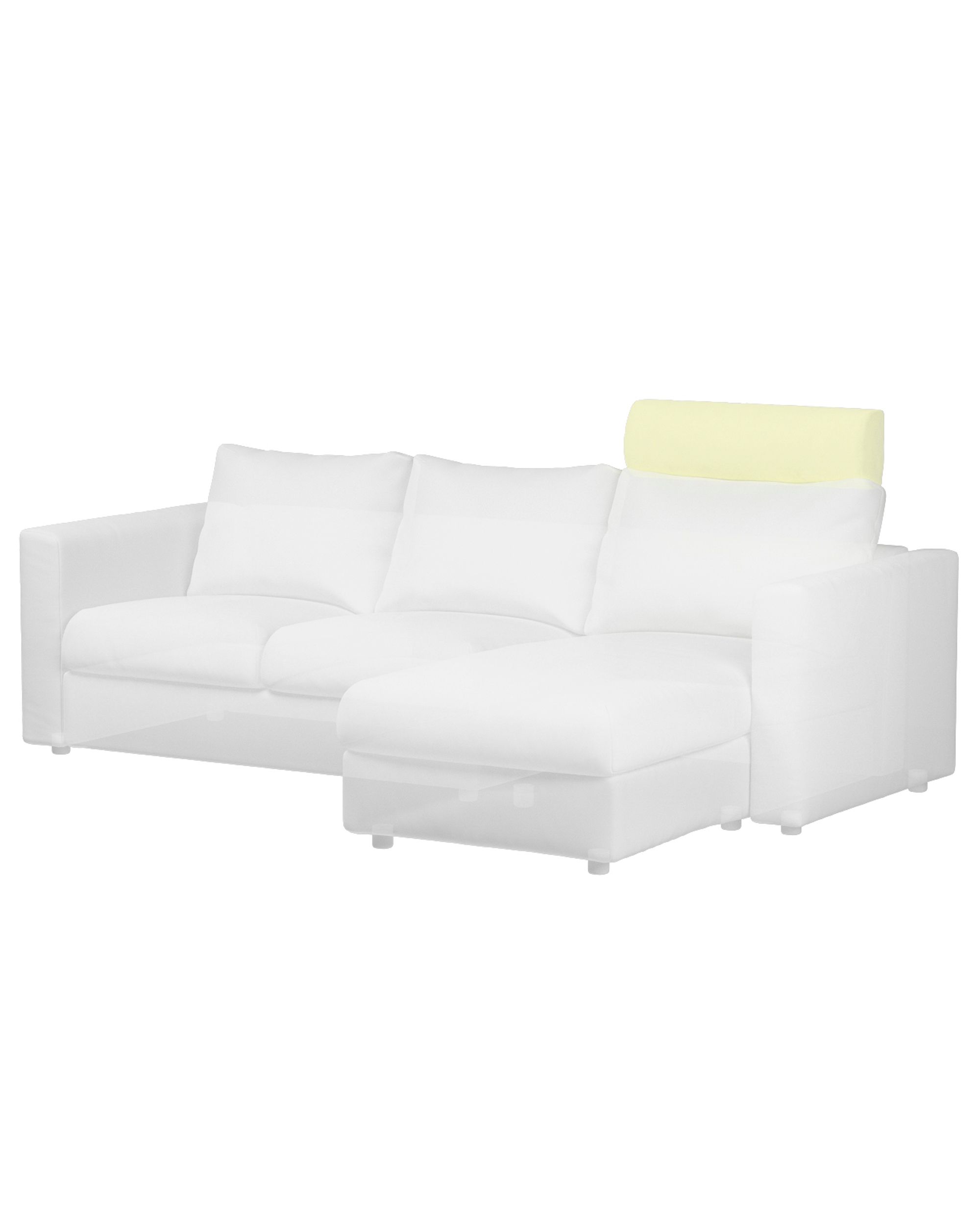 Husă pentru tetieră Vimle culoare ecru Țesătură gloss, catifea (hover)
