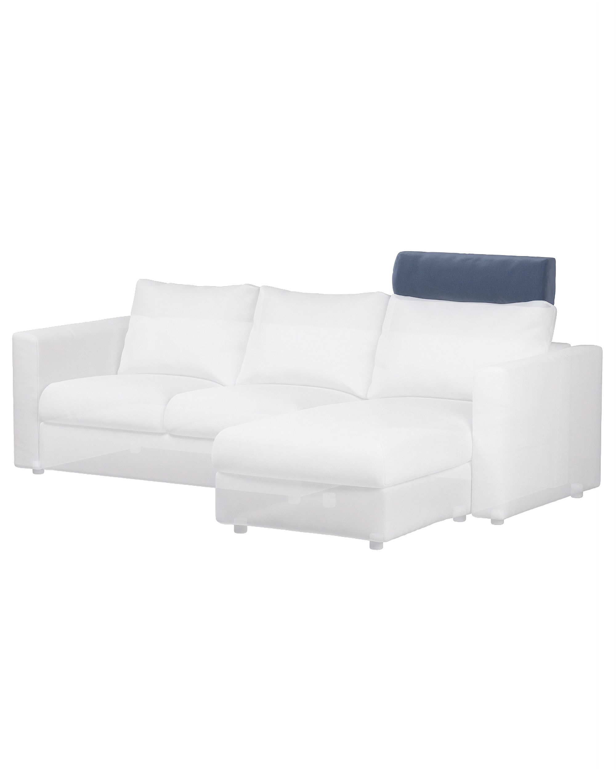 Husă pentru tetieră Vimle culoare bleumarin Țesătură catifea (hover)
