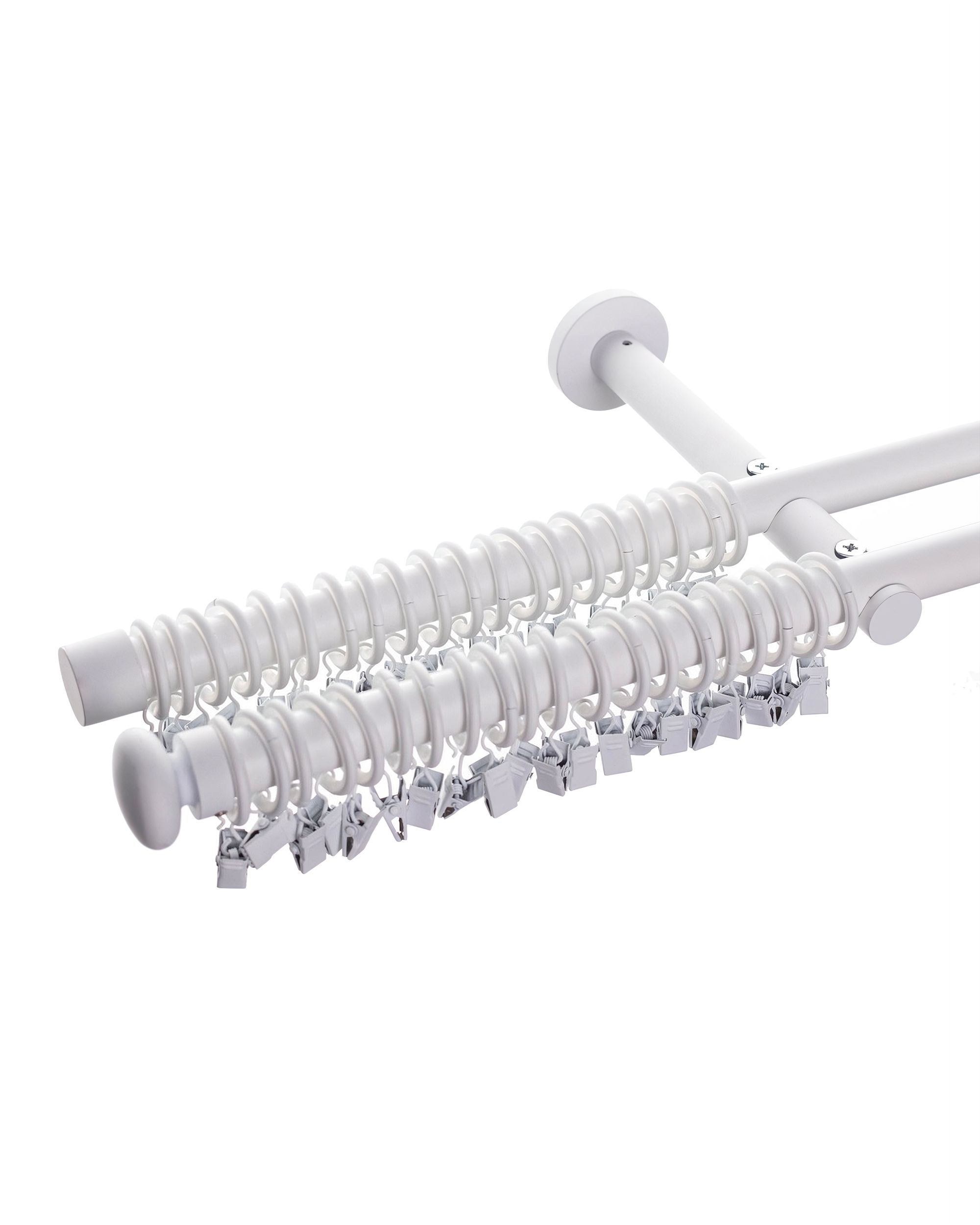 Bară dublă pentru perdele Modern white matt 240cm