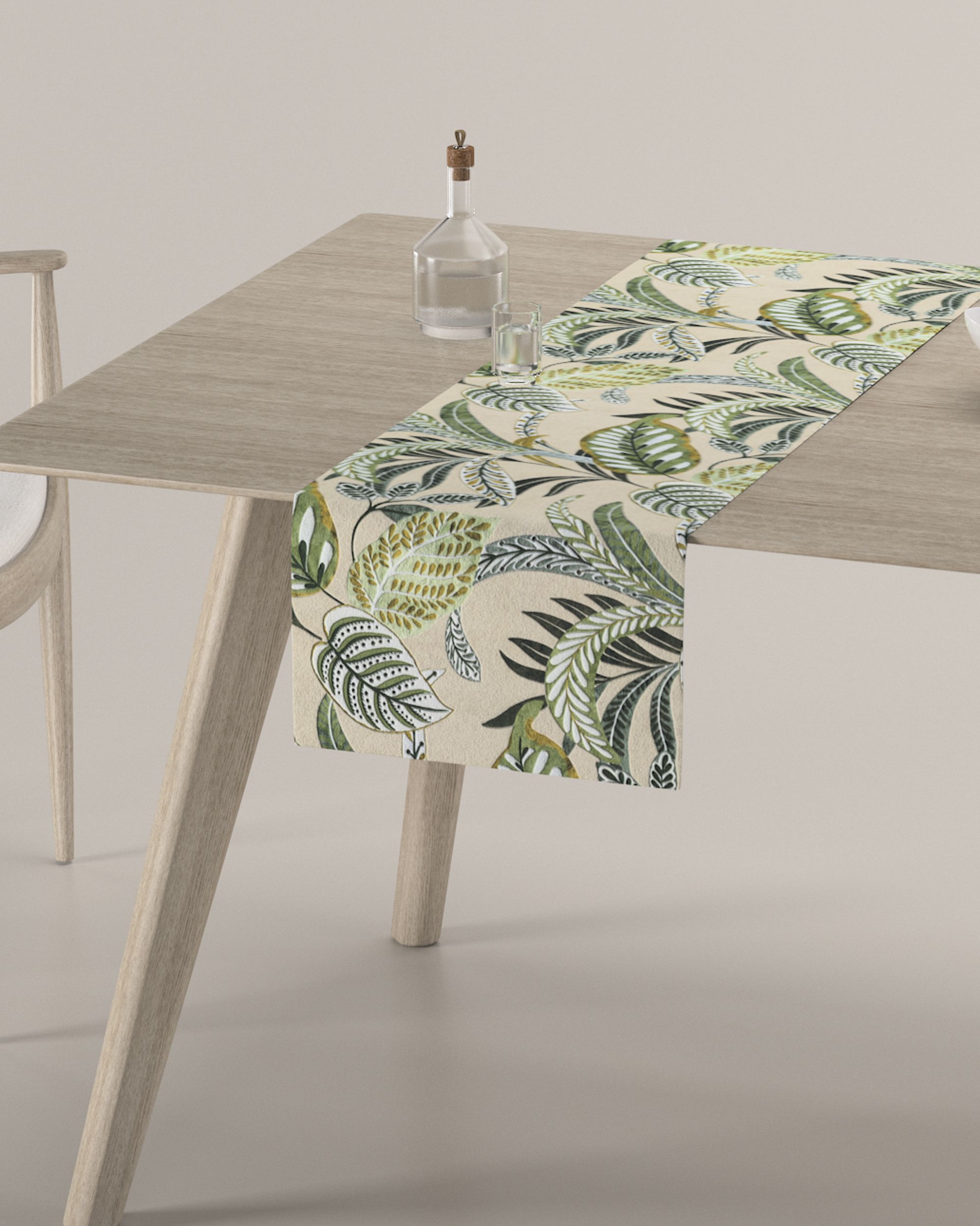 Traversa de masa culoare verde Țesătură cu model (hover)