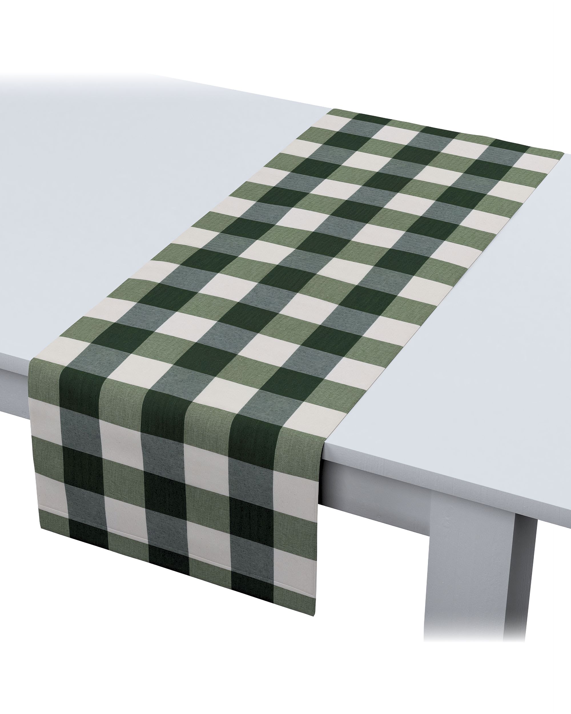 Traversa de masa culoare verde Țesătură cu model (hover)