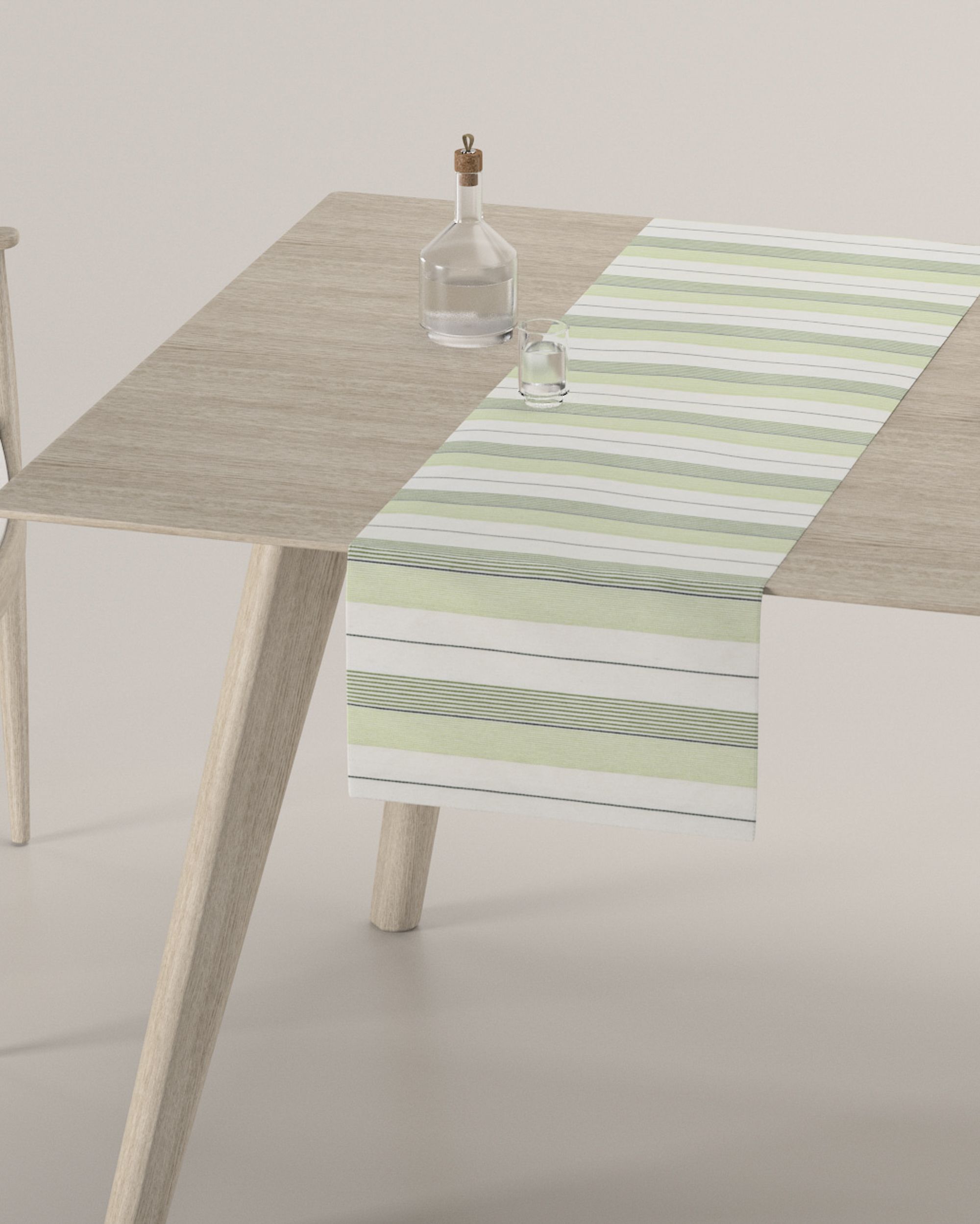 Traversa de masa culoare verde Țesătură împletitură, cu model