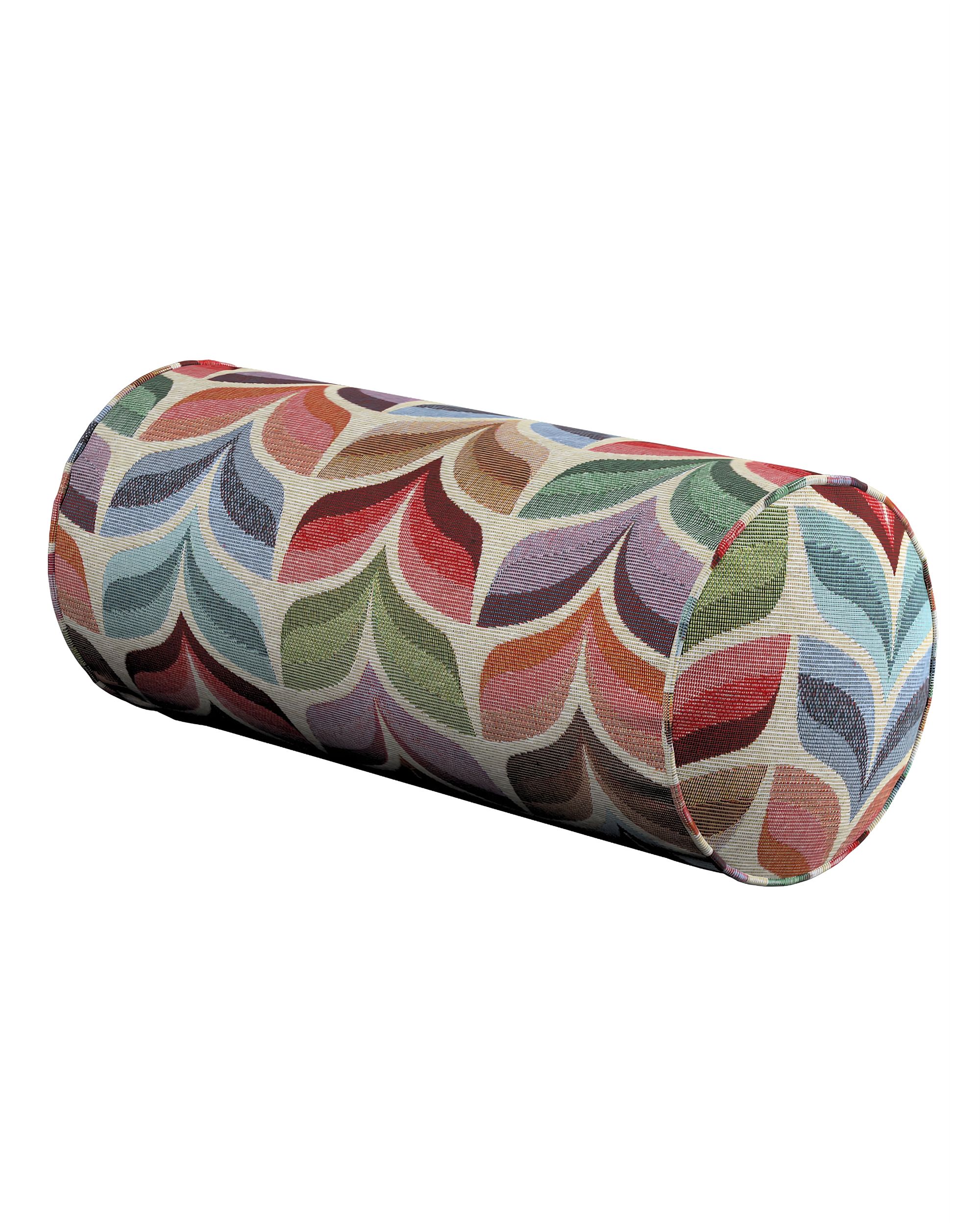 Pernă cilindrică simplă culoare multicolor Țesătură împletitură, cu model
