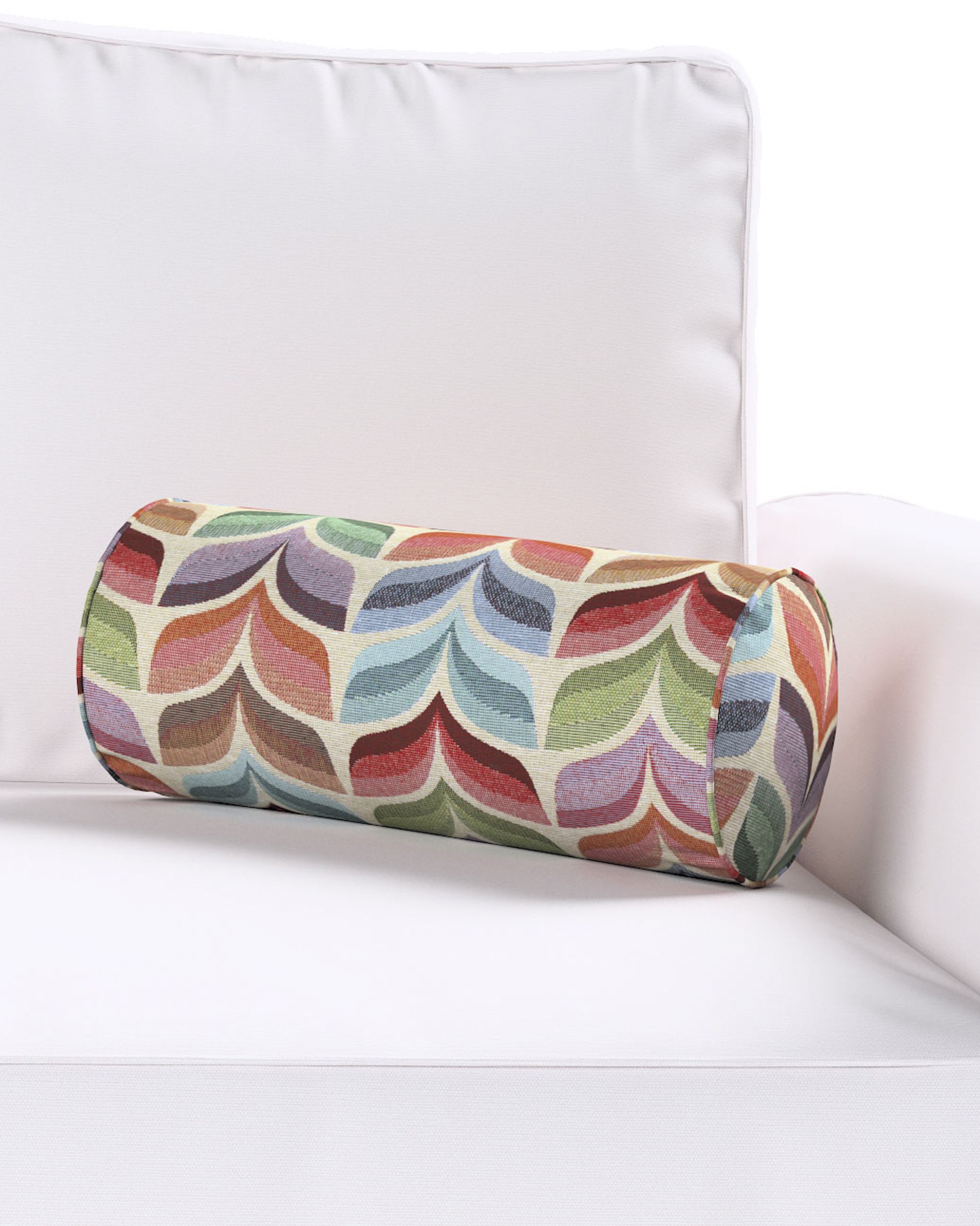 Pernă cilindrică simplă culoare multicolor Țesătură împletitură, cu model (hover)