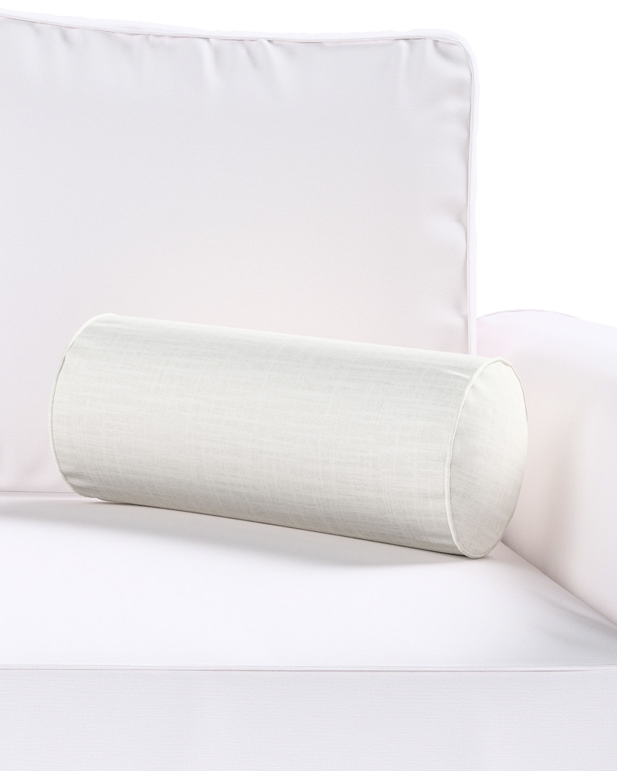 Pernă cilindrică simplă culoare crem Țesătură împletitură (hover)
