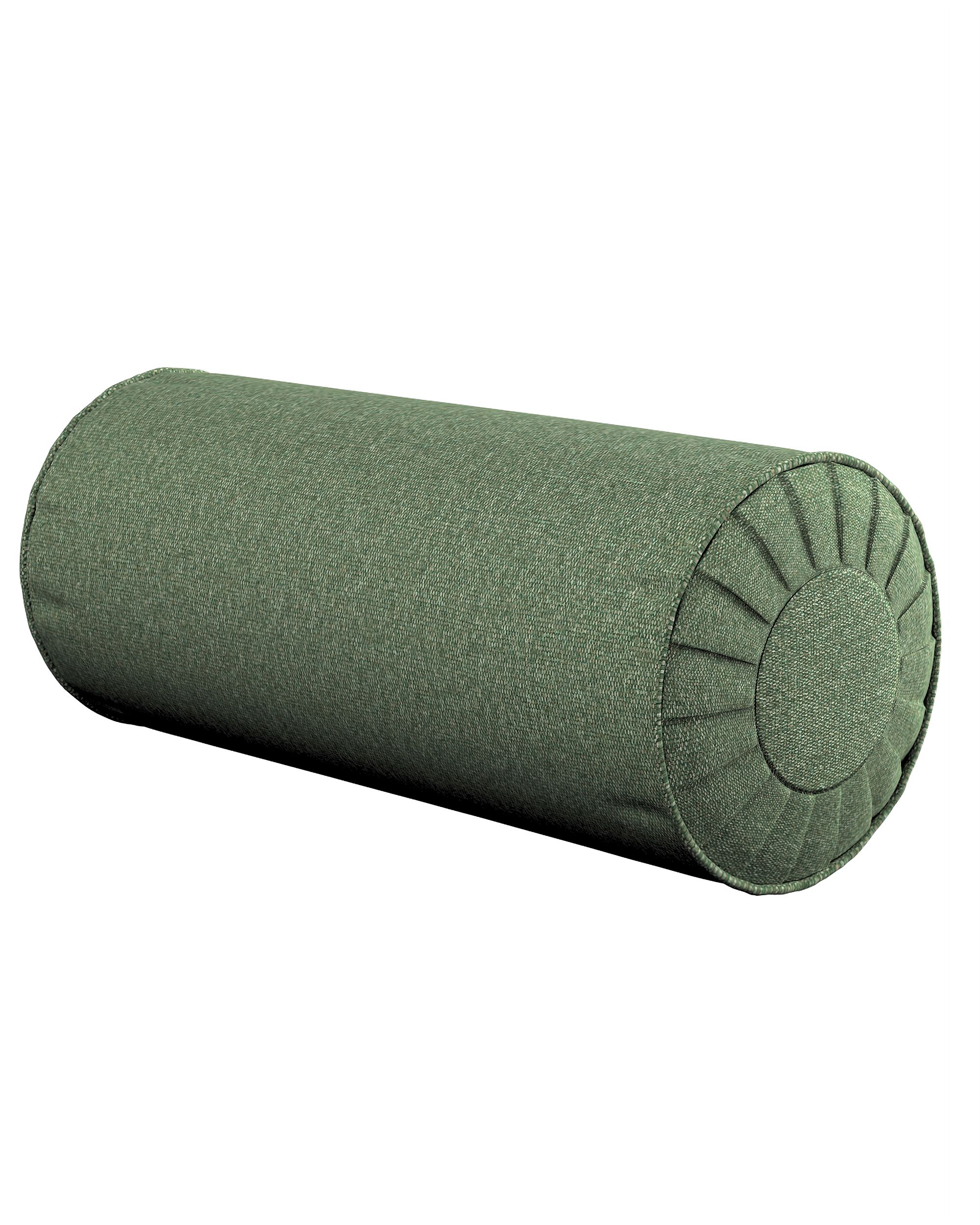 Pernă cilindrică cu pliuri culoare verde Țesătură împletitură