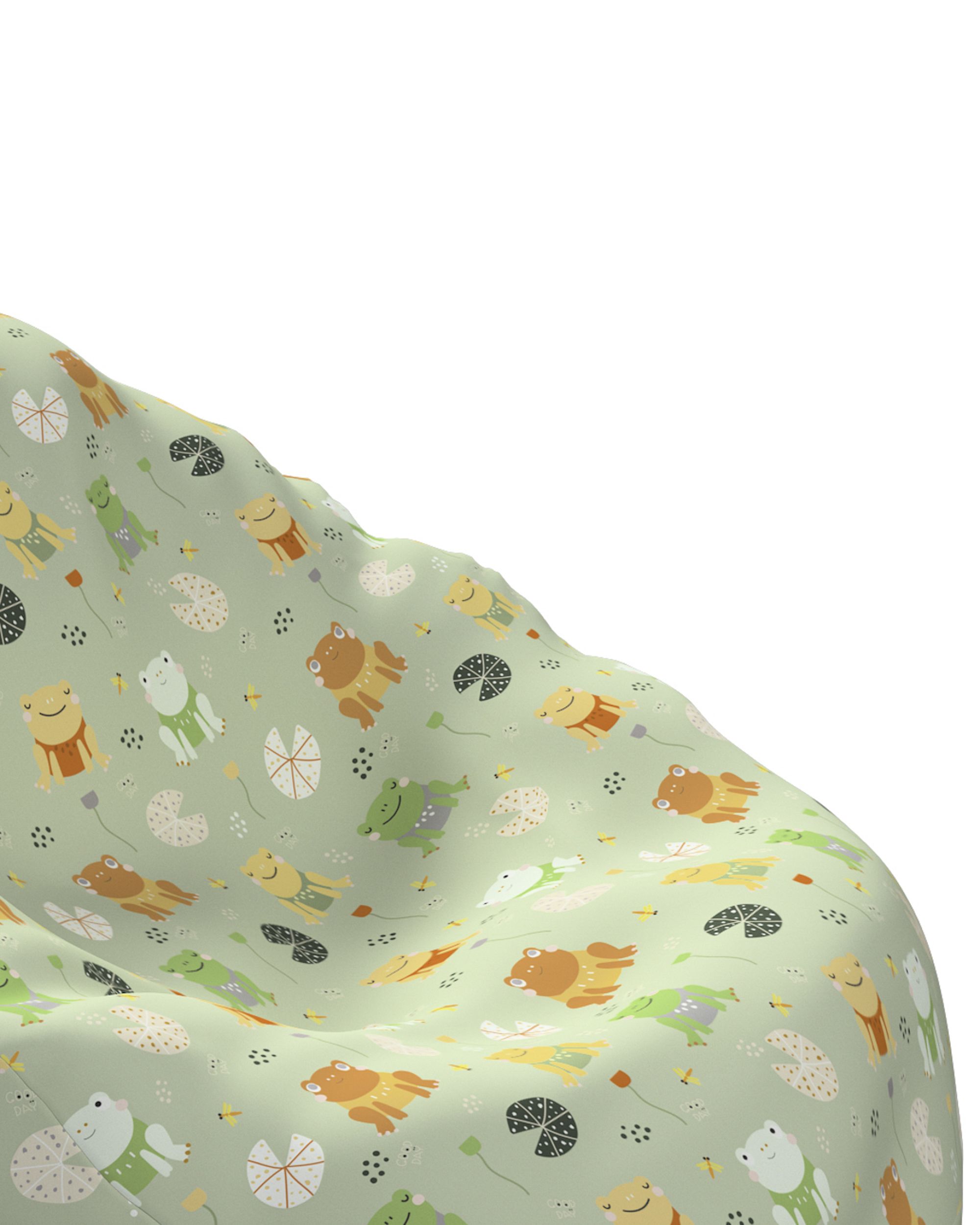 Fotoliu Beanbag culoare verde Țesătură cu model (hover)