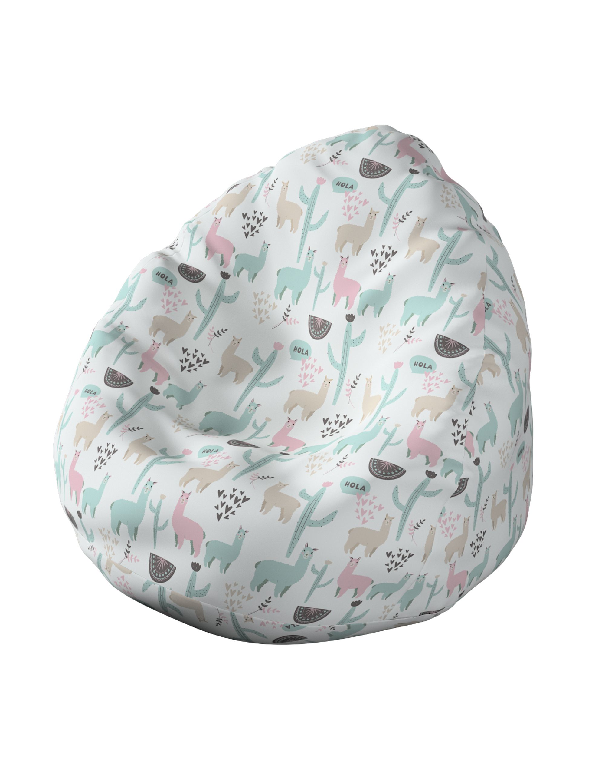 Fotoliu Beanbag culoare verde Țesătură cu model