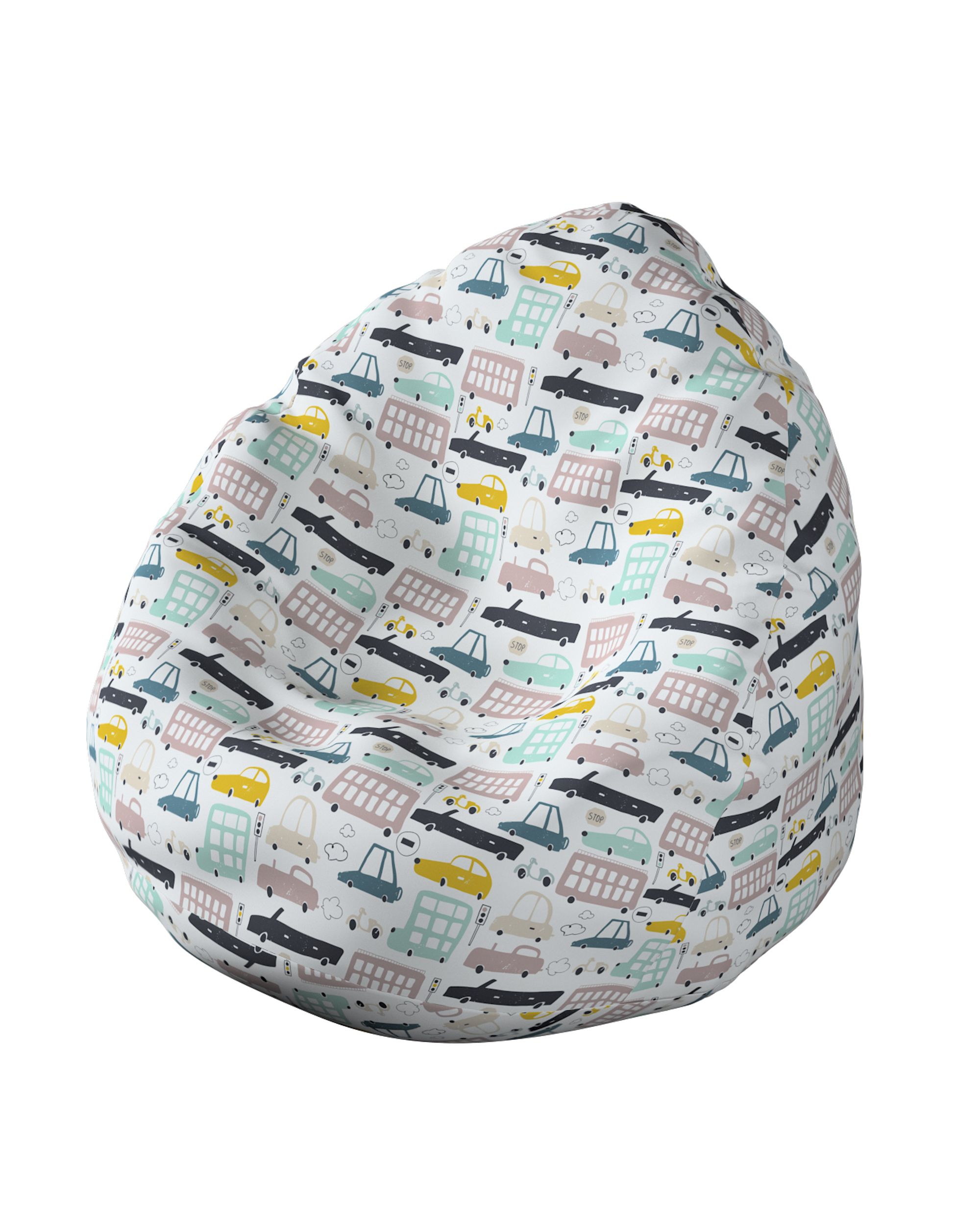 Fotoliu Beanbag culoare bej Țesătură cu model