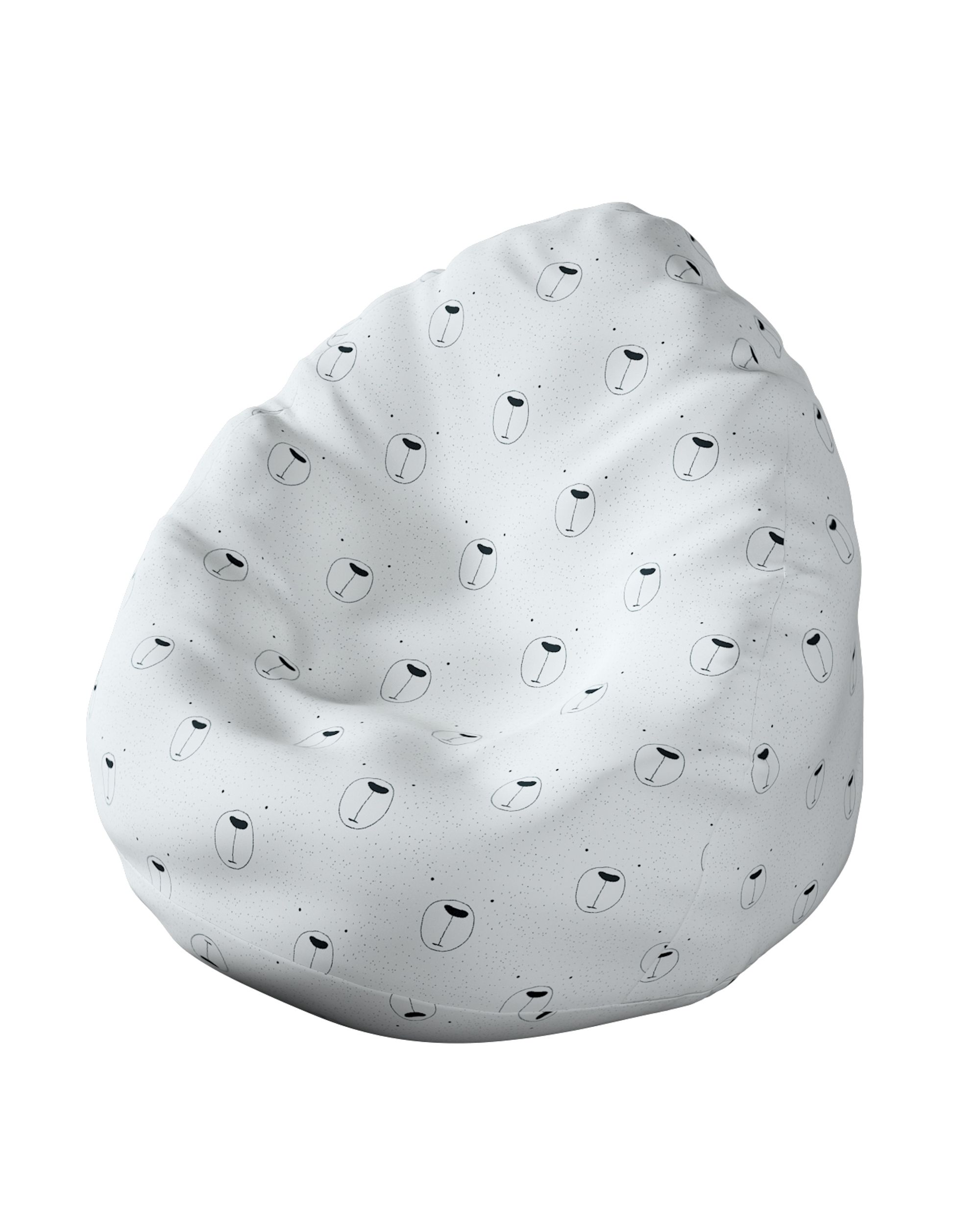 Fotoliu Beanbag culoare alb Țesătură cu model