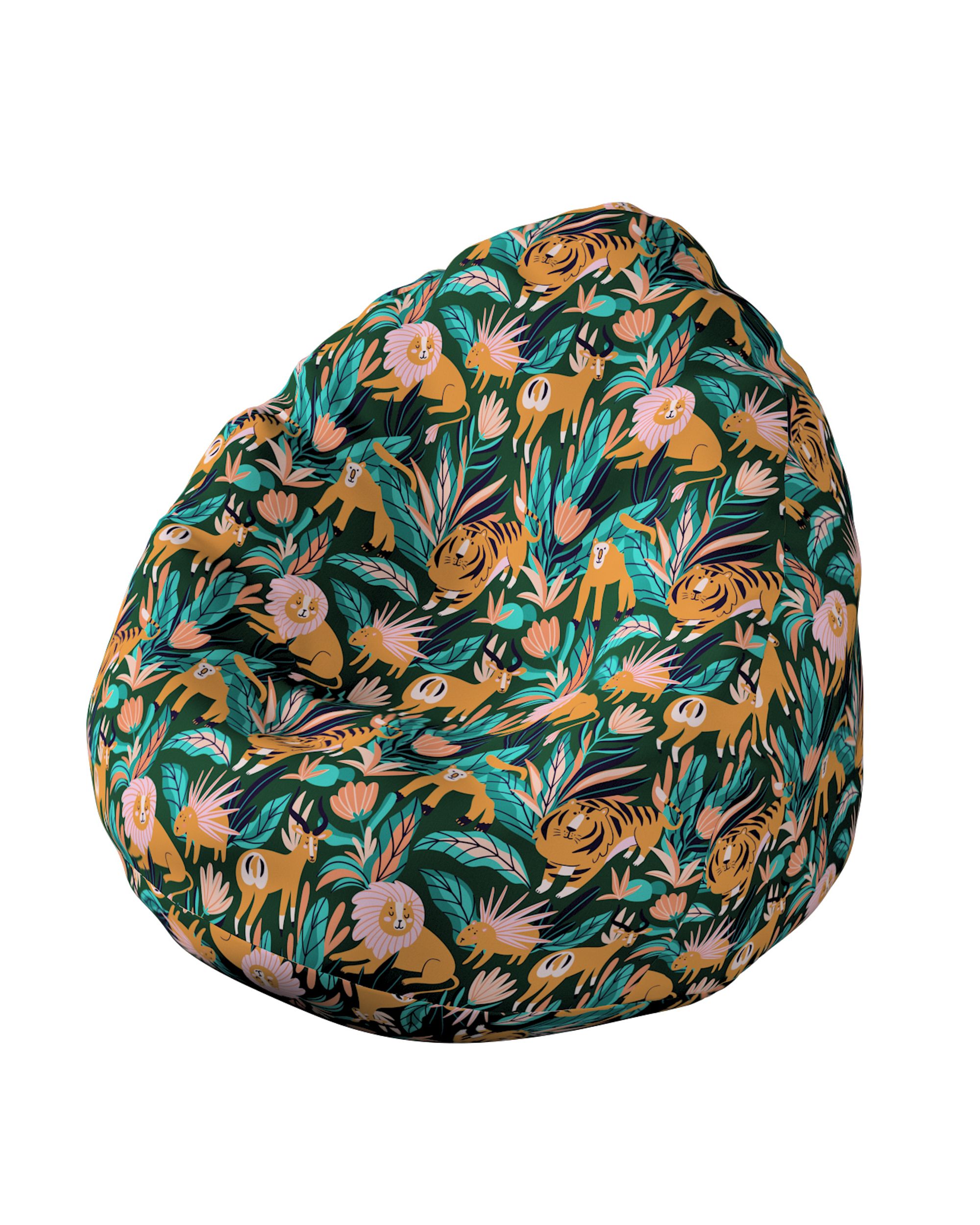 Fotoliu Beanbag culoare portocaliu Țesătură cu model