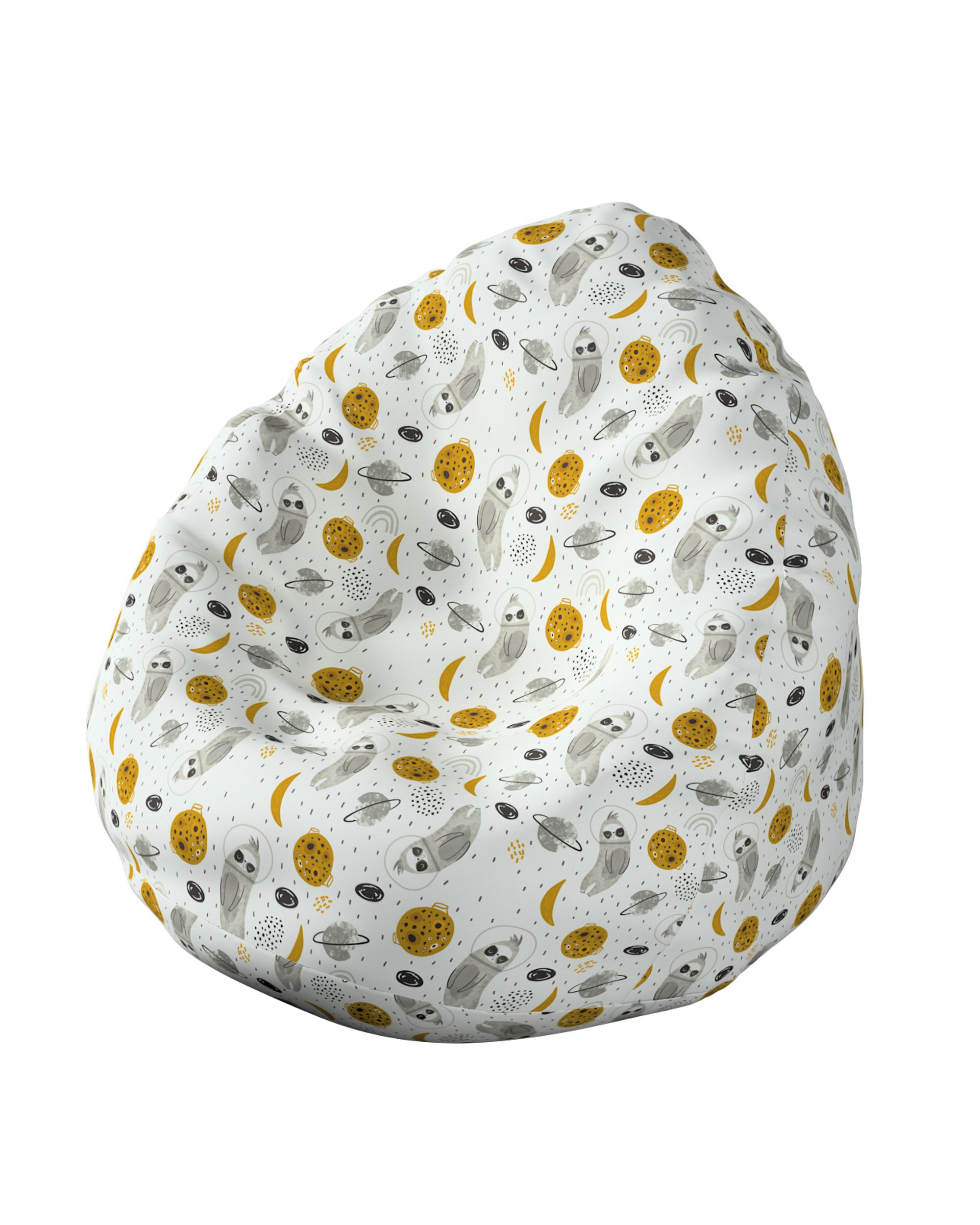 Fotoliu Beanbag culoare alb Țesătură cu model