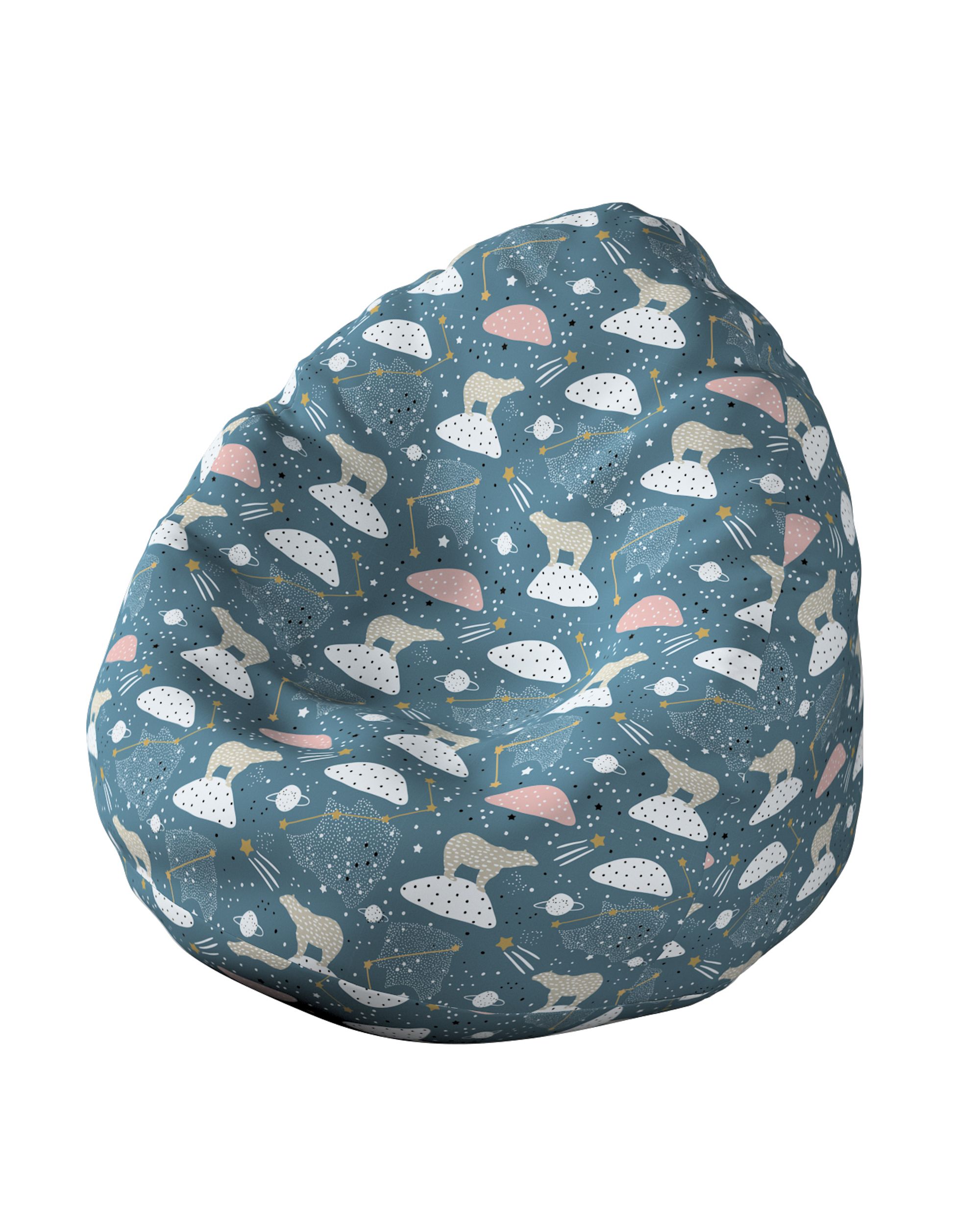 Fotoliu Beanbag culoare albastru Țesătură cu model