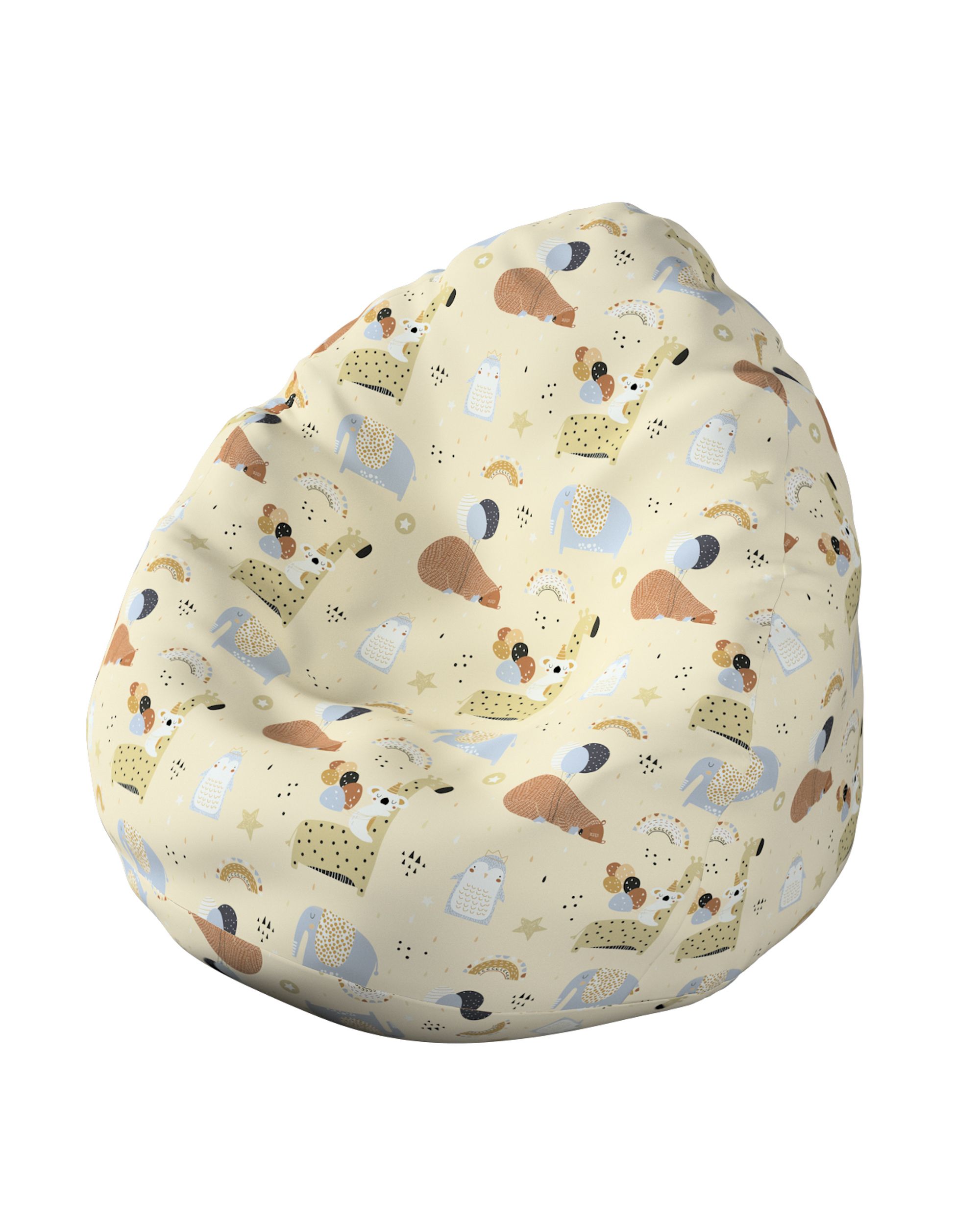 Fotoliu Beanbag culoare bej Țesătură cu model