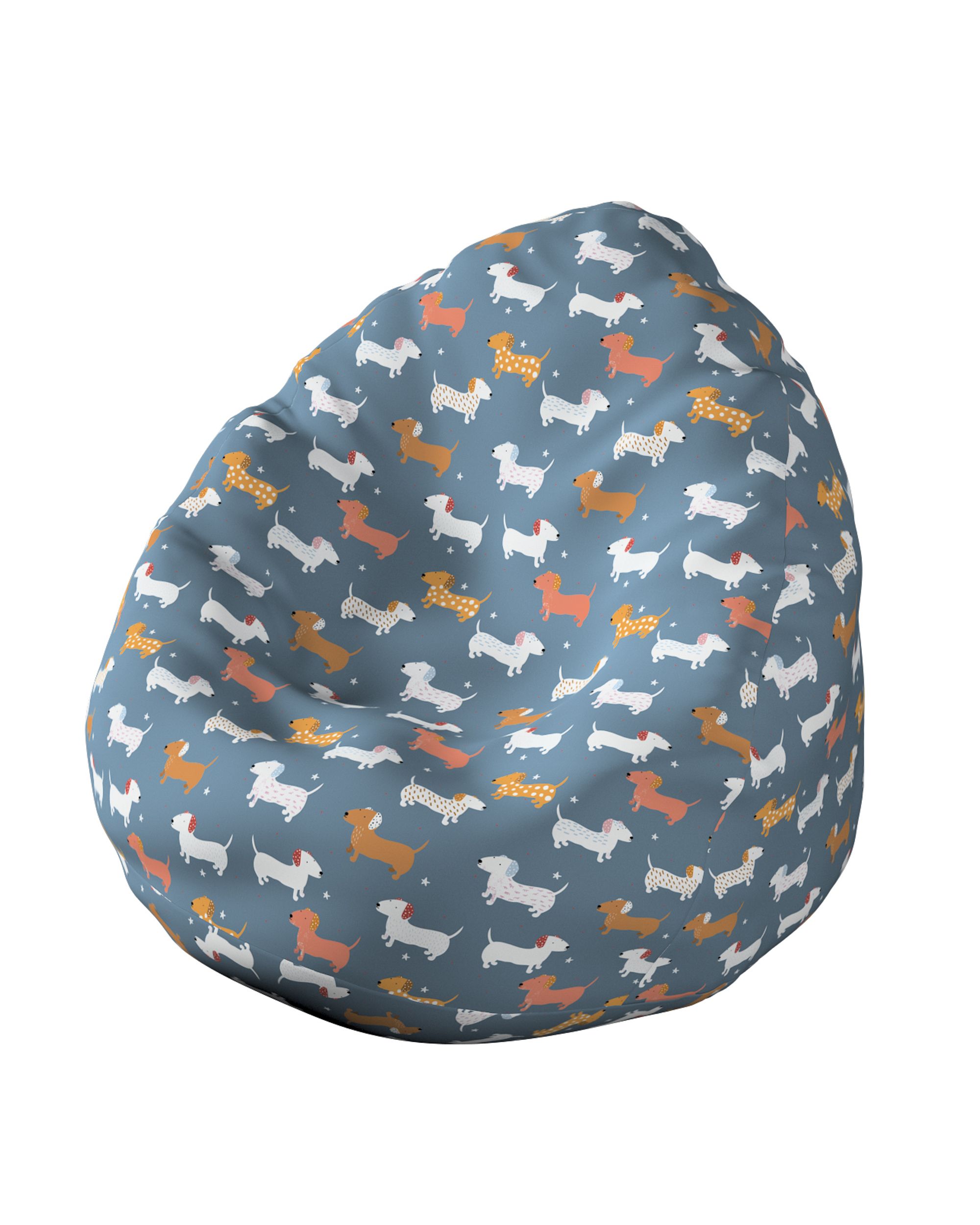 Fotoliu Beanbag culoare albastru Țesătură cu model