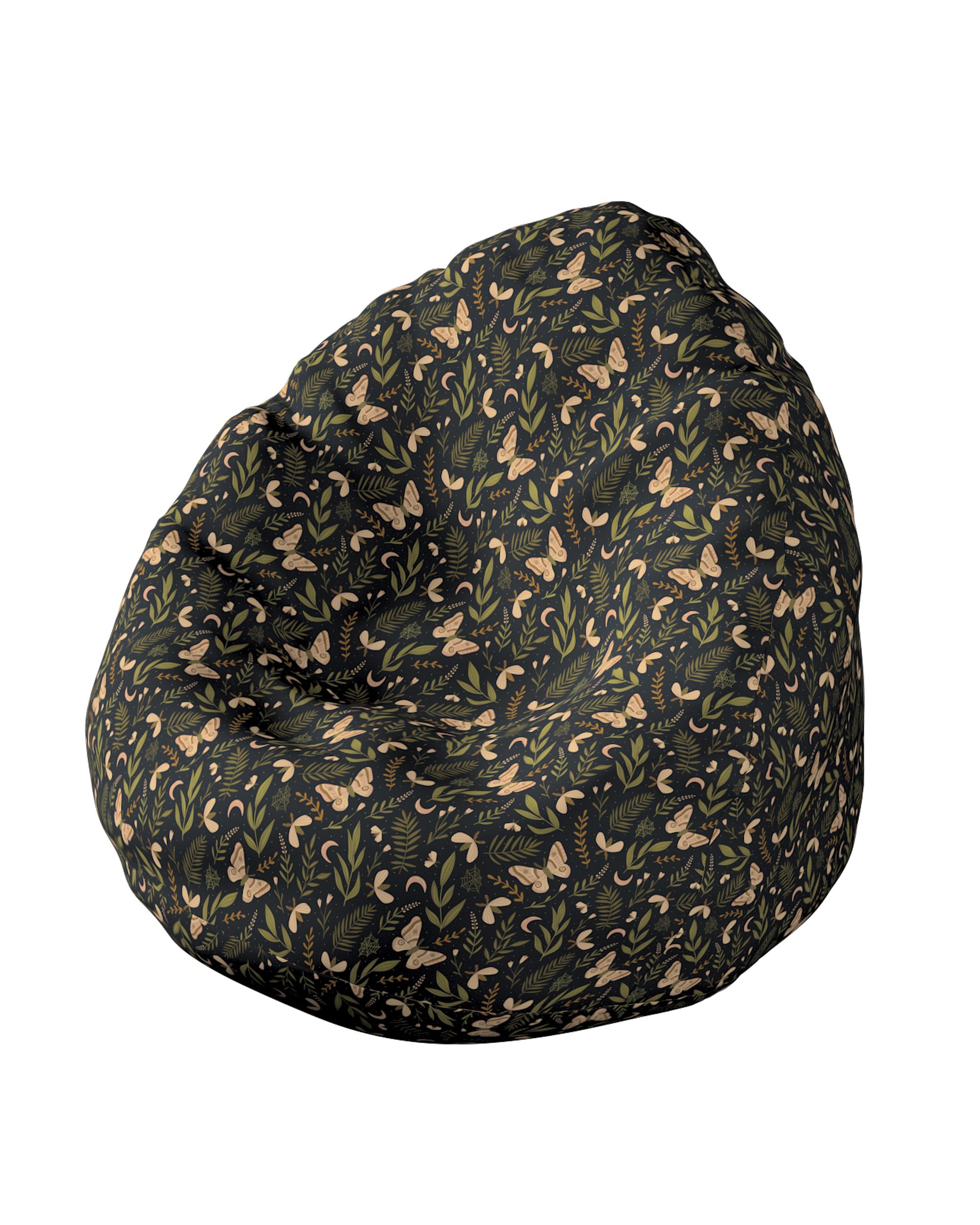 Fotoliu Beanbag culoare negru Țesătură cu model