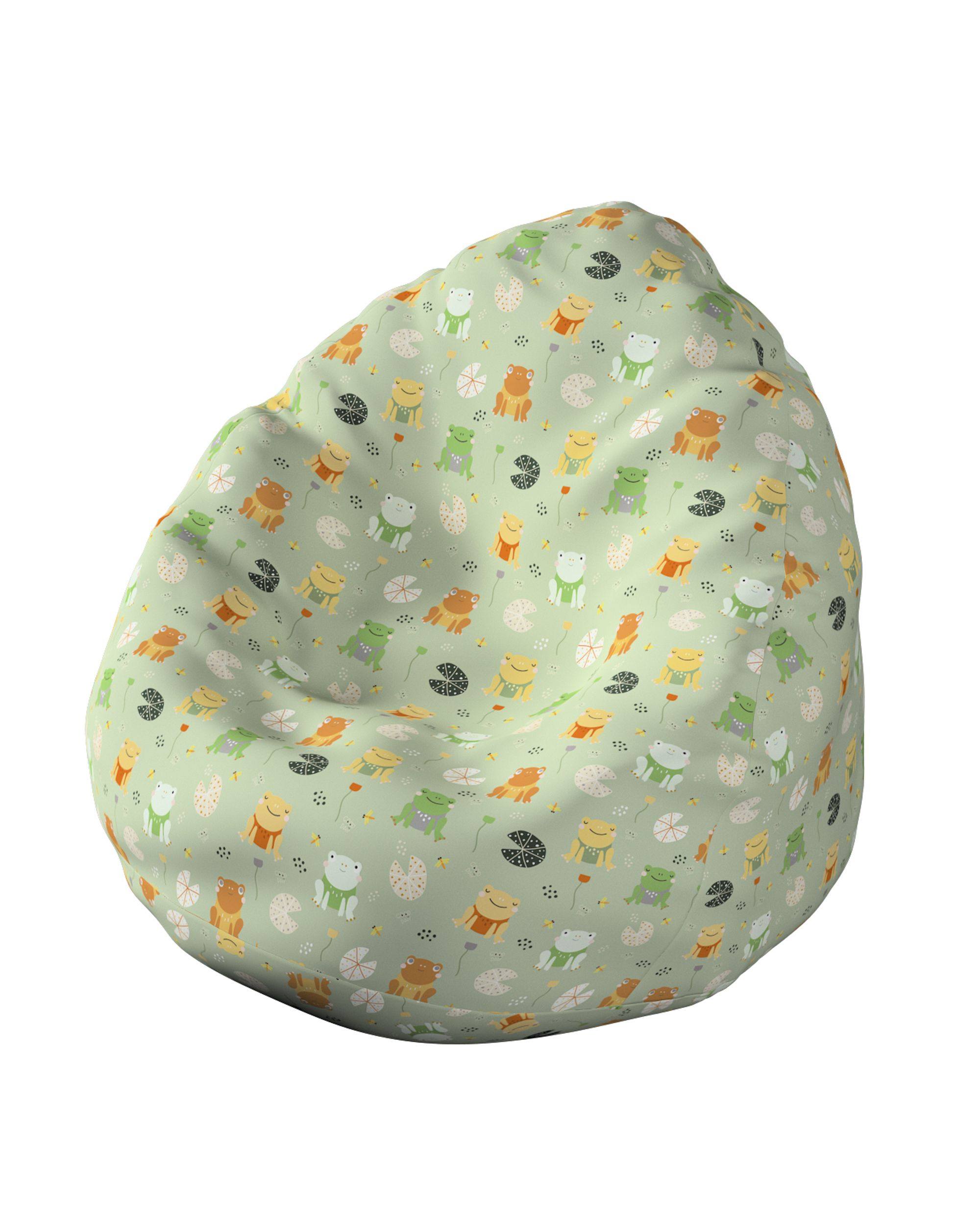 Fotoliu Beanbag culoare verde Țesătură cu model