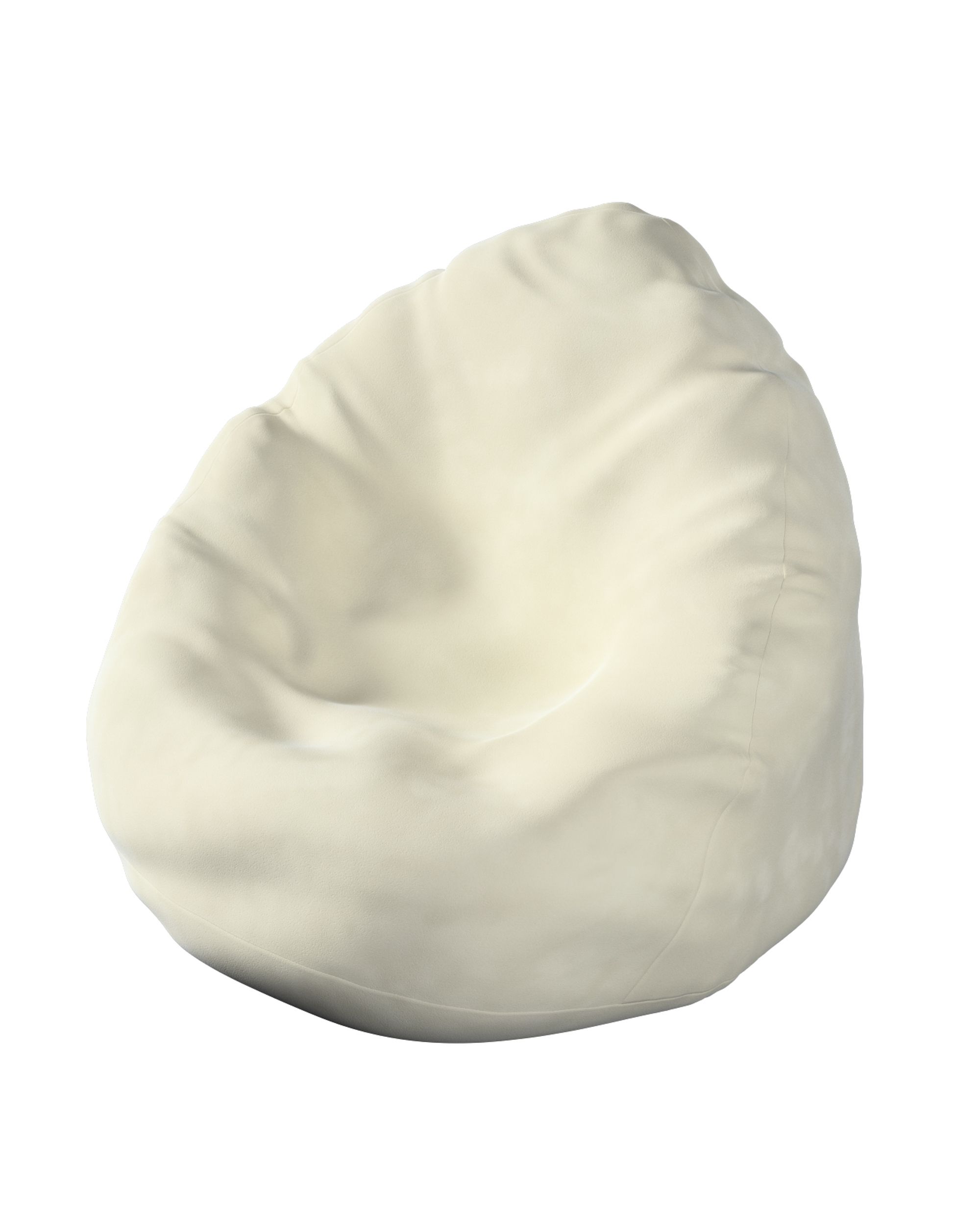 Fotoliu Beanbag culoare crem Țesătură gloss, catifea