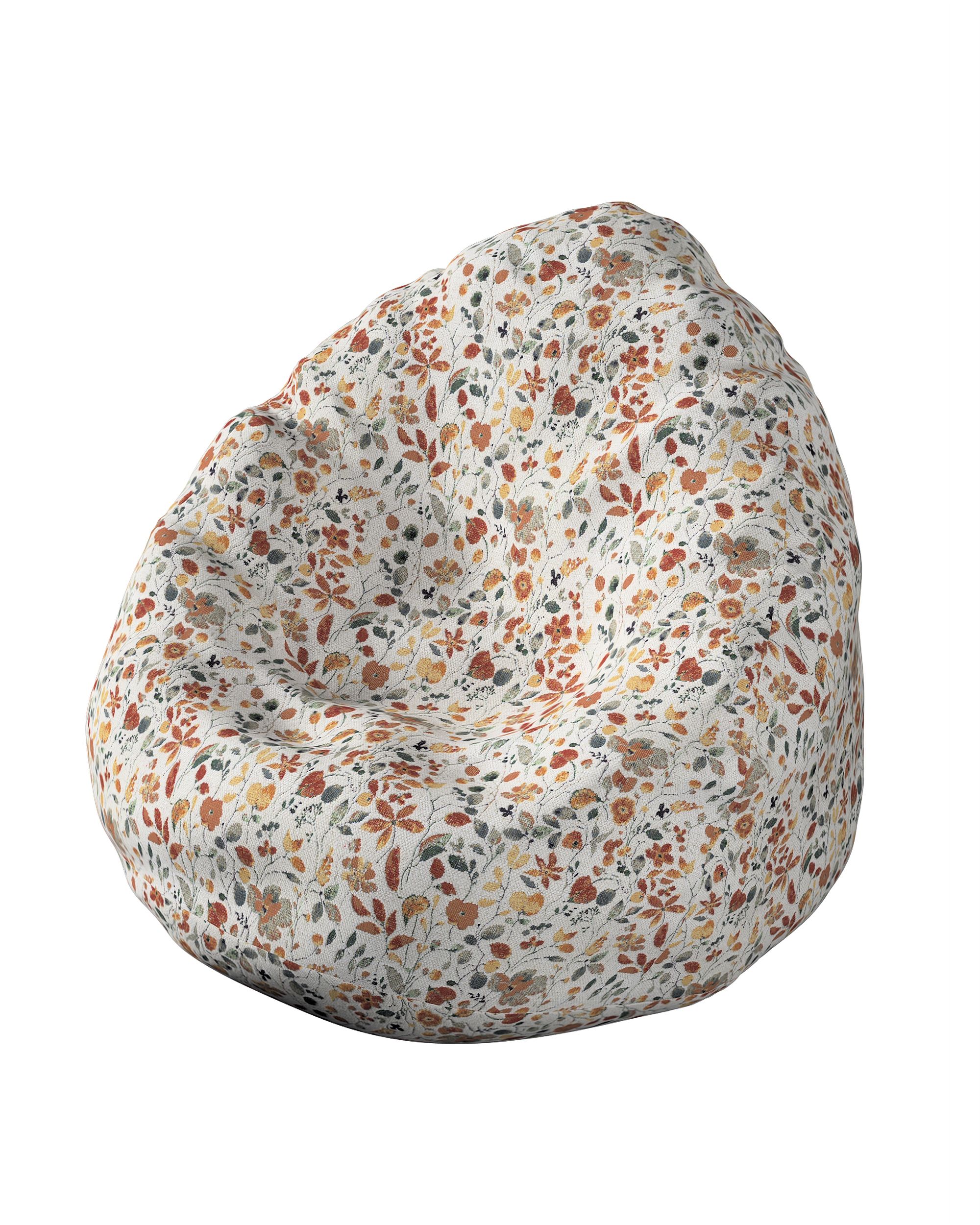 Husa tip Beanbag culoare portocaliu Țesătură împletitură, cu model