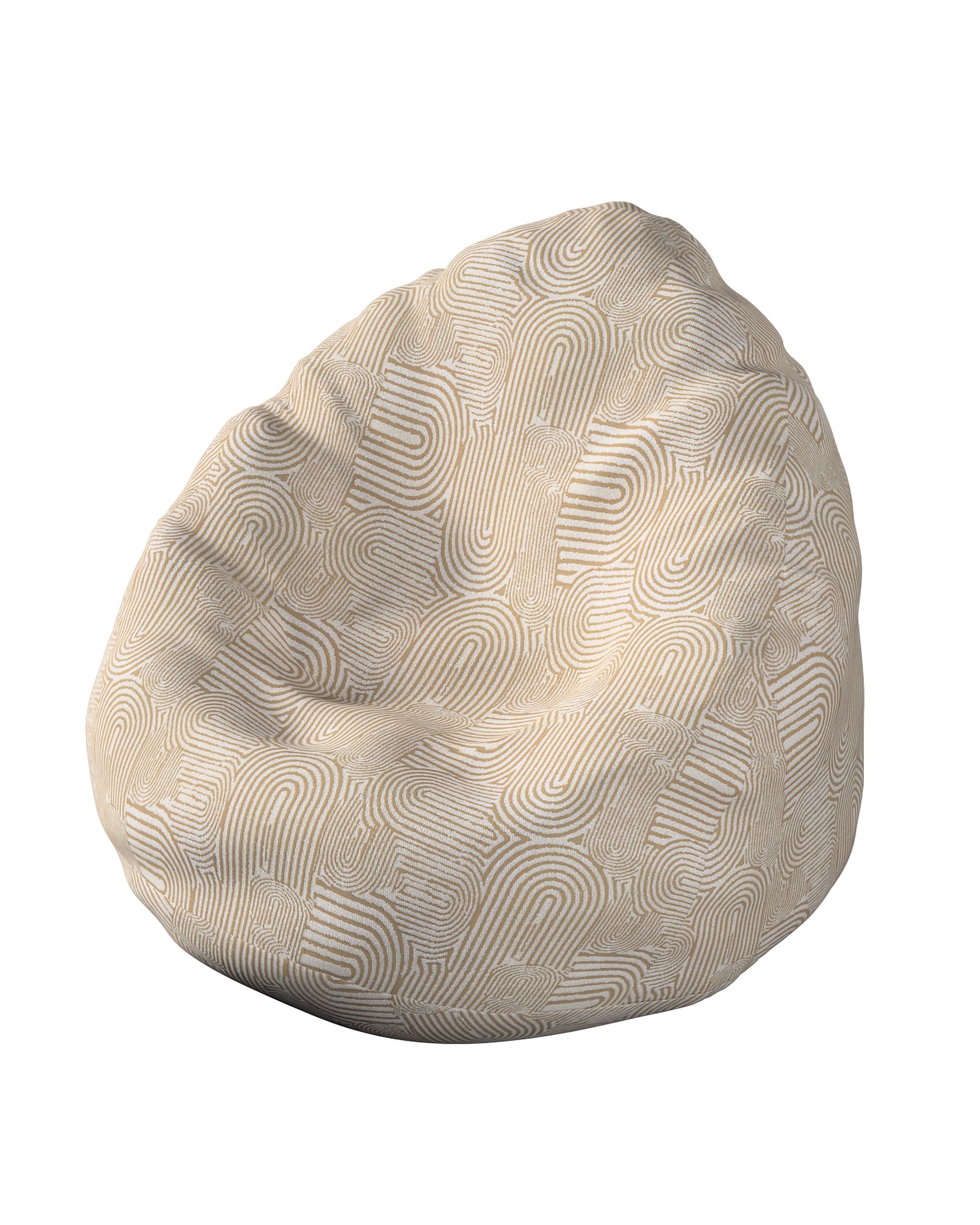 Husa tip Beanbag culoare bej Țesătură împletitură, cu model