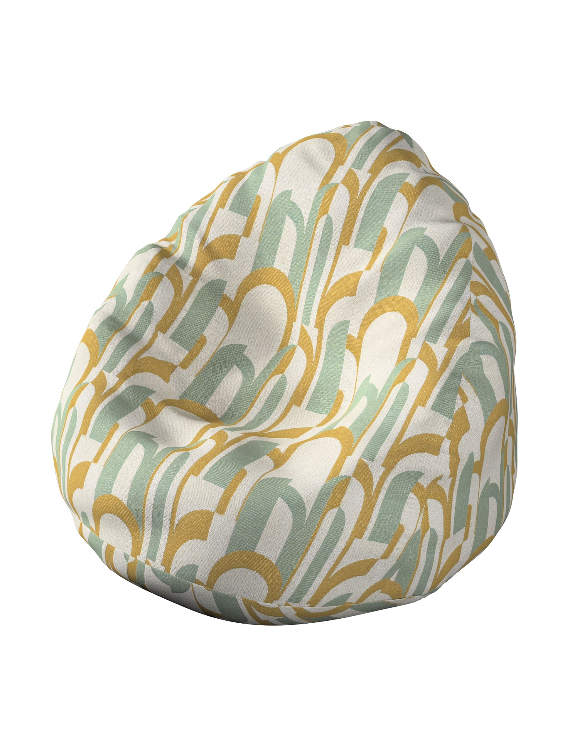Husa tip Beanbag culoare verde Țesătură împletitură, cu model
