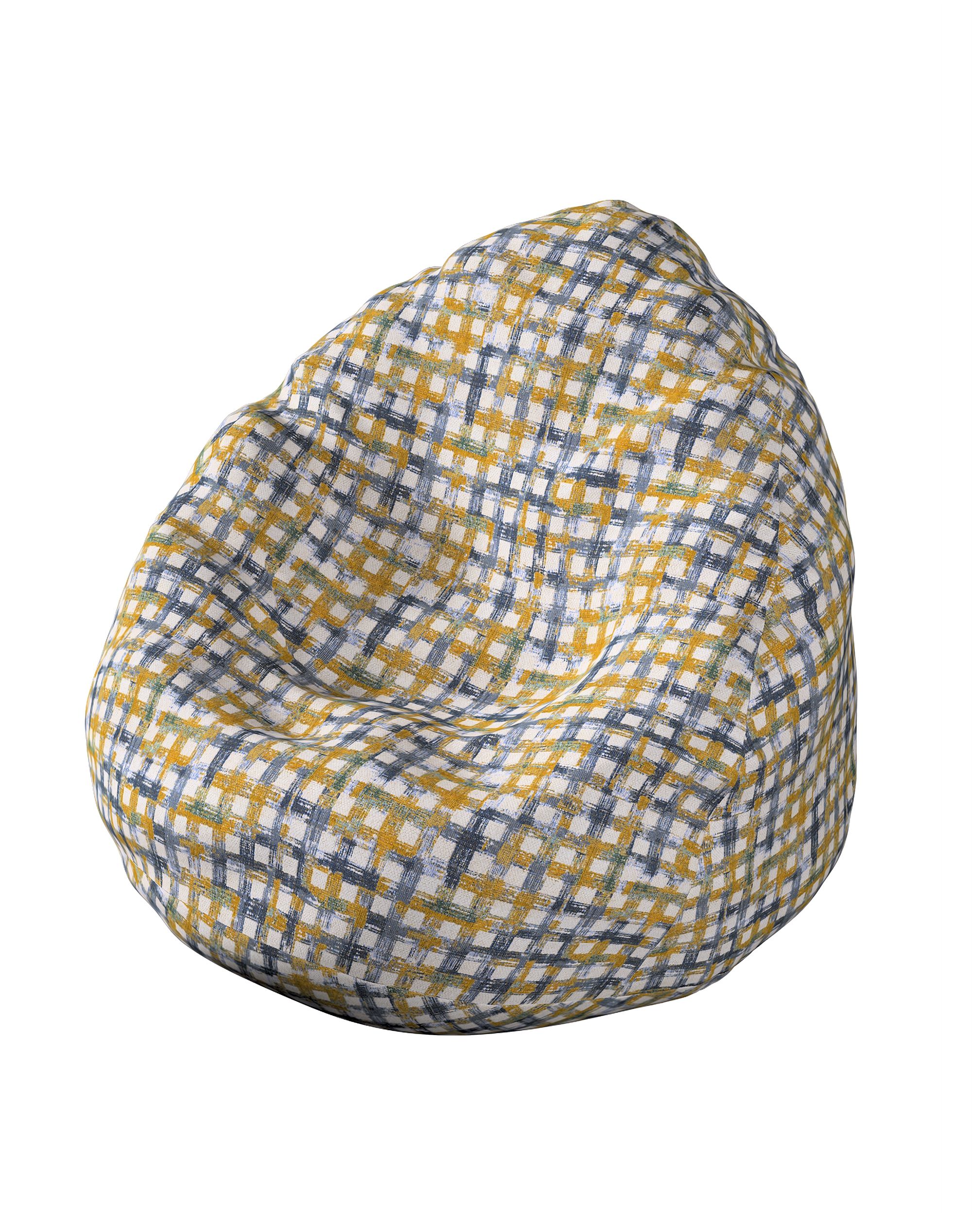 Husa tip Beanbag culoare albastru Țesătură împletitură, cu model