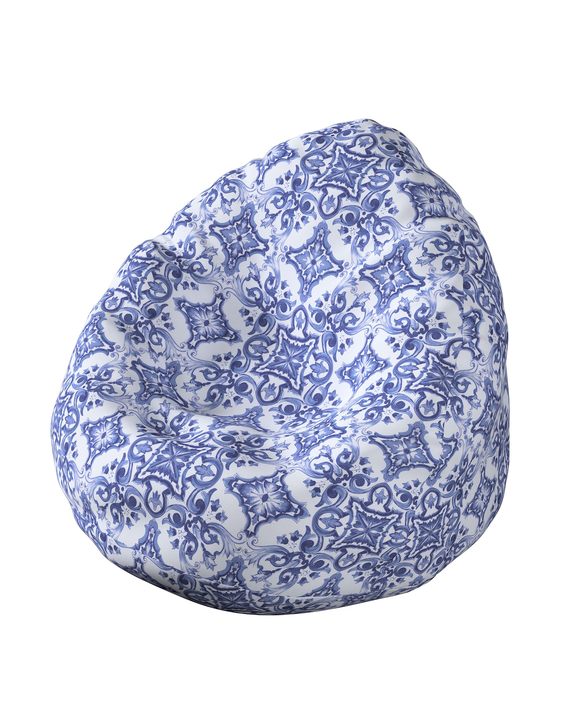 Husa tip Beanbag culoare albastru Țesătură cu model