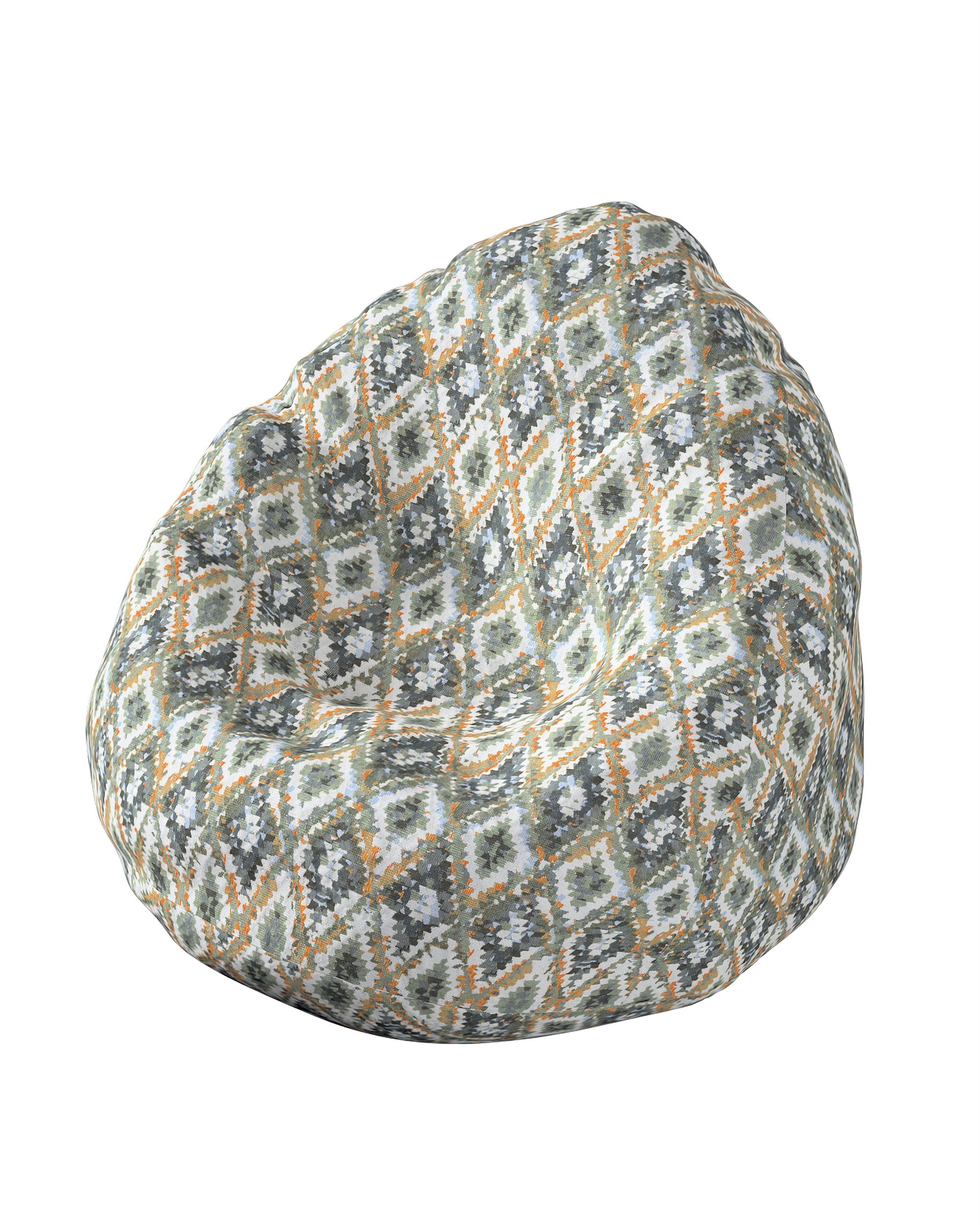 Husa tip Beanbag culoare albastru Țesătură împletitură, cu model