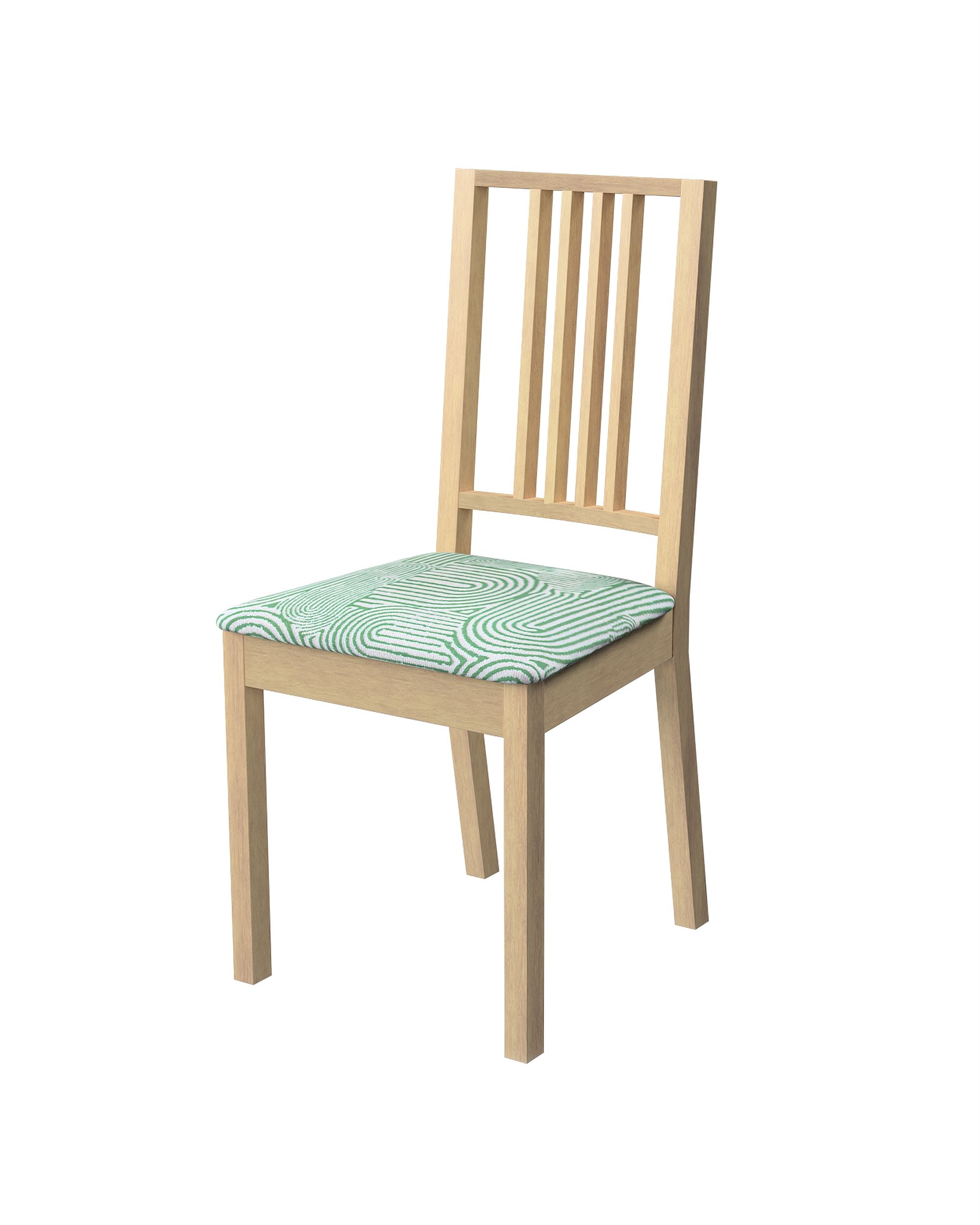 Husa scaun Ikea Börje culoare verde Țesătură împletitură, cu model