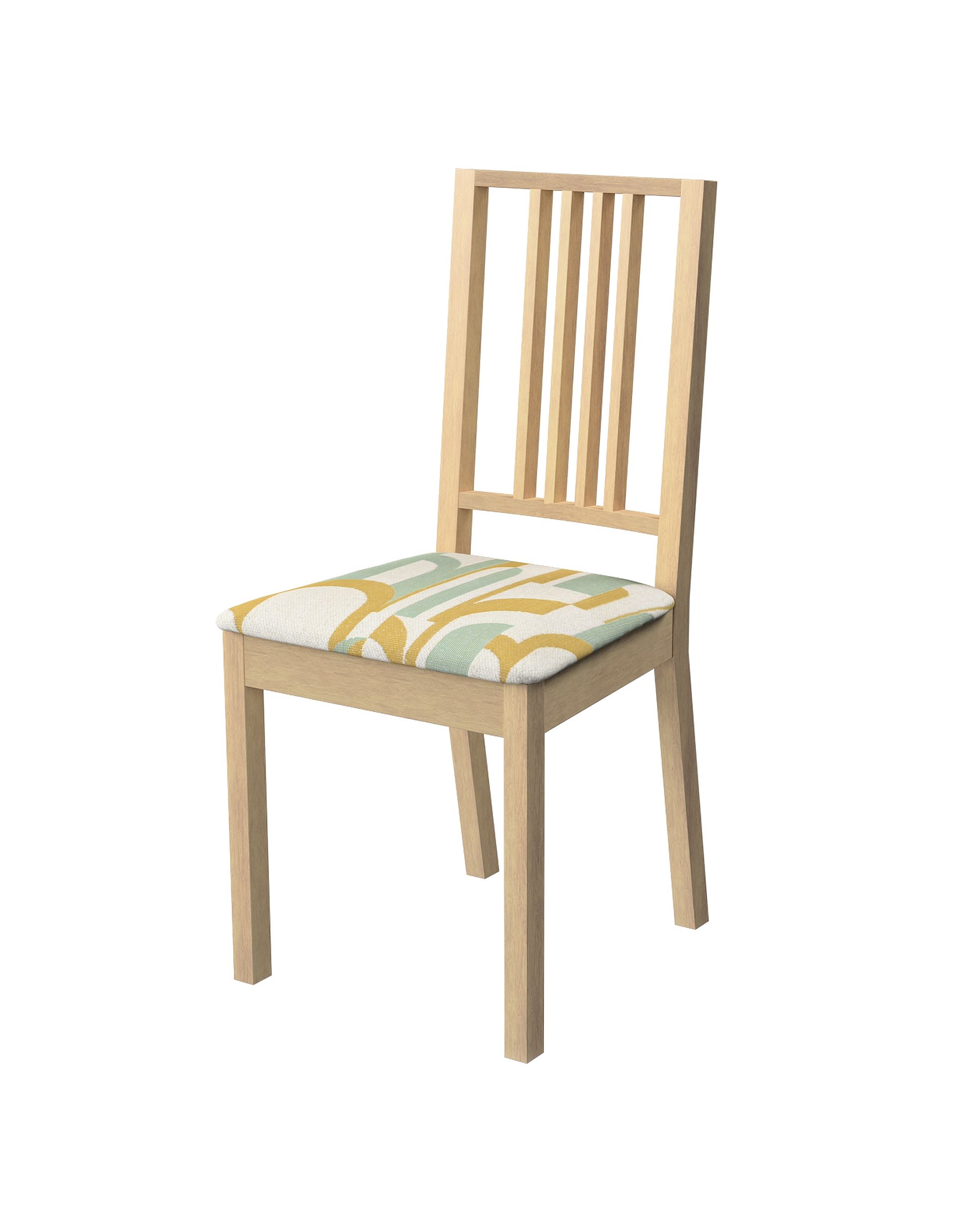 Husa scaun Ikea Börje culoare verde Țesătură împletitură, cu model