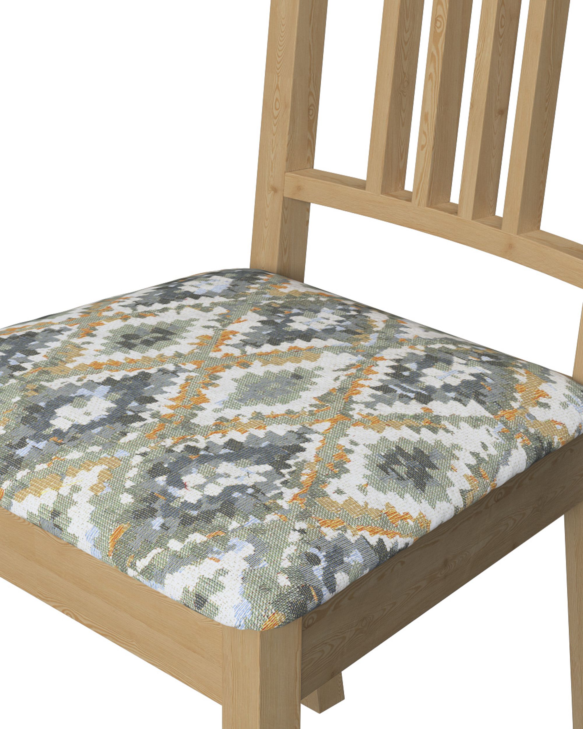 Husa scaun Ikea Börje culoare albastru Țesătură împletitură, cu model (hover)