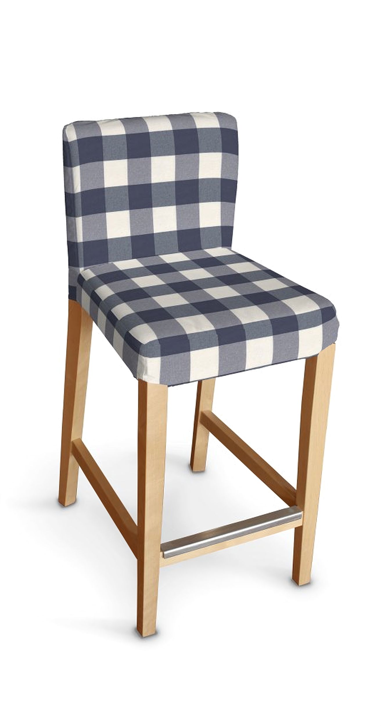 Husa taburet bar Ikea Henriksdal culoare bleumarin Țesătură cu model